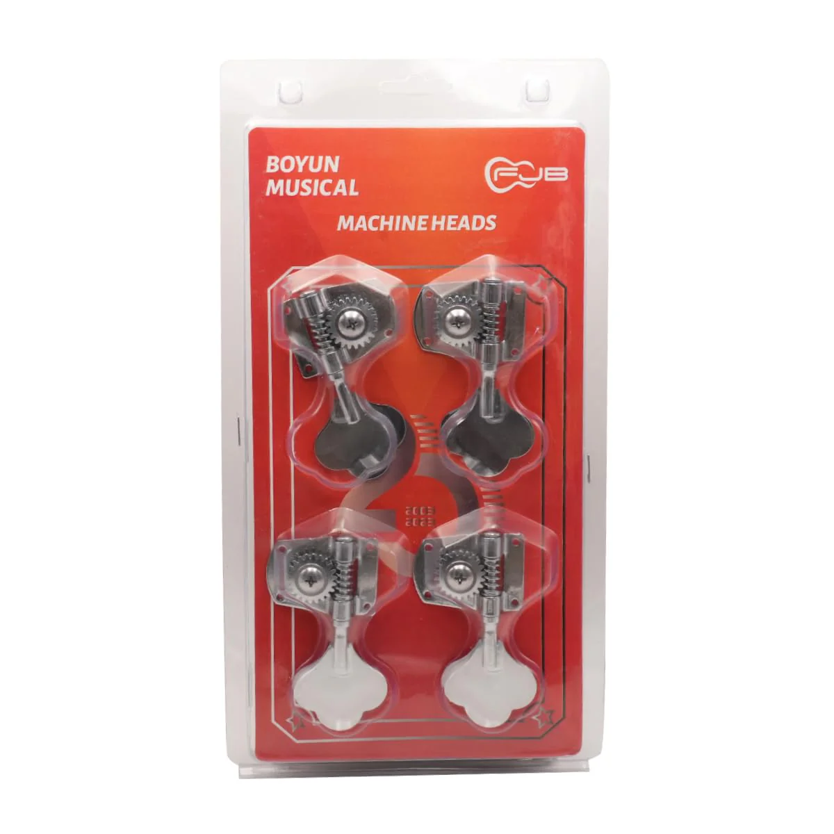 FRETJOYB Bass Tuners (1 Left+3 Right) - 1:22 Ratio Open Gear Machine Heads, Chrome Tuning Key Pegs for Electric Jazz/Precision Bass Guitar String Turners 4 Pcs 1Left+3Right - Image 4