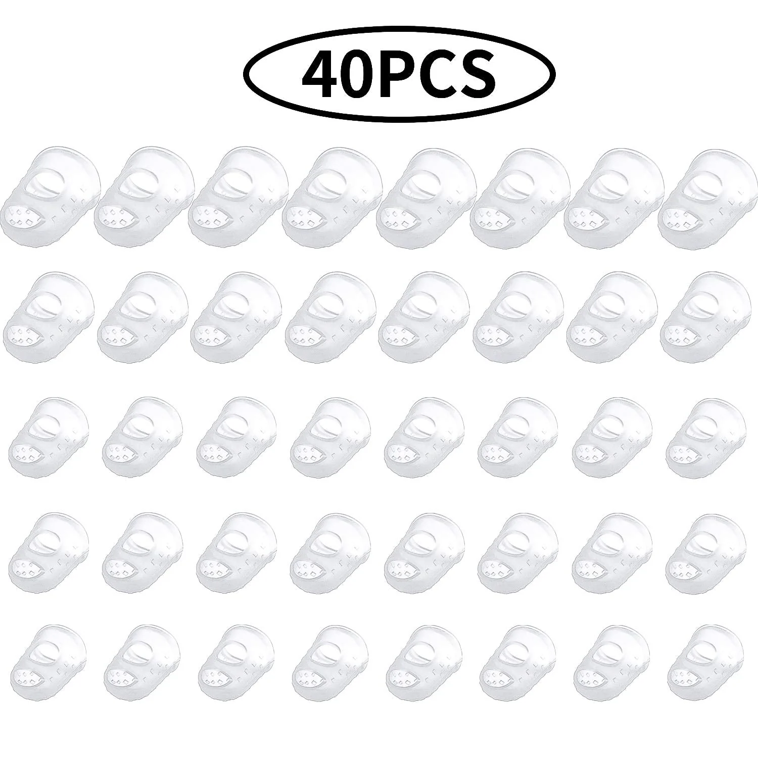 Frienda 40 Pieces Guitar Fingertip Protectors Silicone Finger Guards Anti-slip Finger Protection Covers Caps for Stringed Instruments Guitar Mandolin Bass Counting Sewing, 5 Sizes Transparent - Image 2
