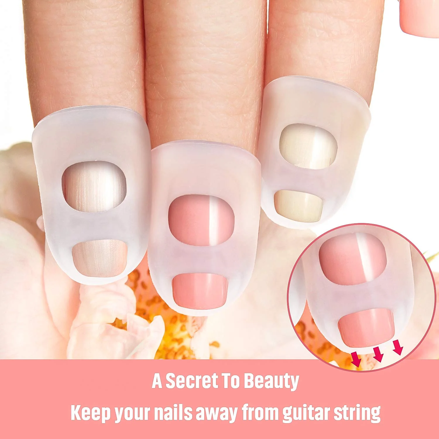 Frienda 40 Pieces Guitar Fingertip Protectors Silicone Finger Guards Anti-slip Finger Protection Covers Caps for Stringed Instruments Guitar Mandolin Bass Counting Sewing, 5 Sizes Transparent - Image 6