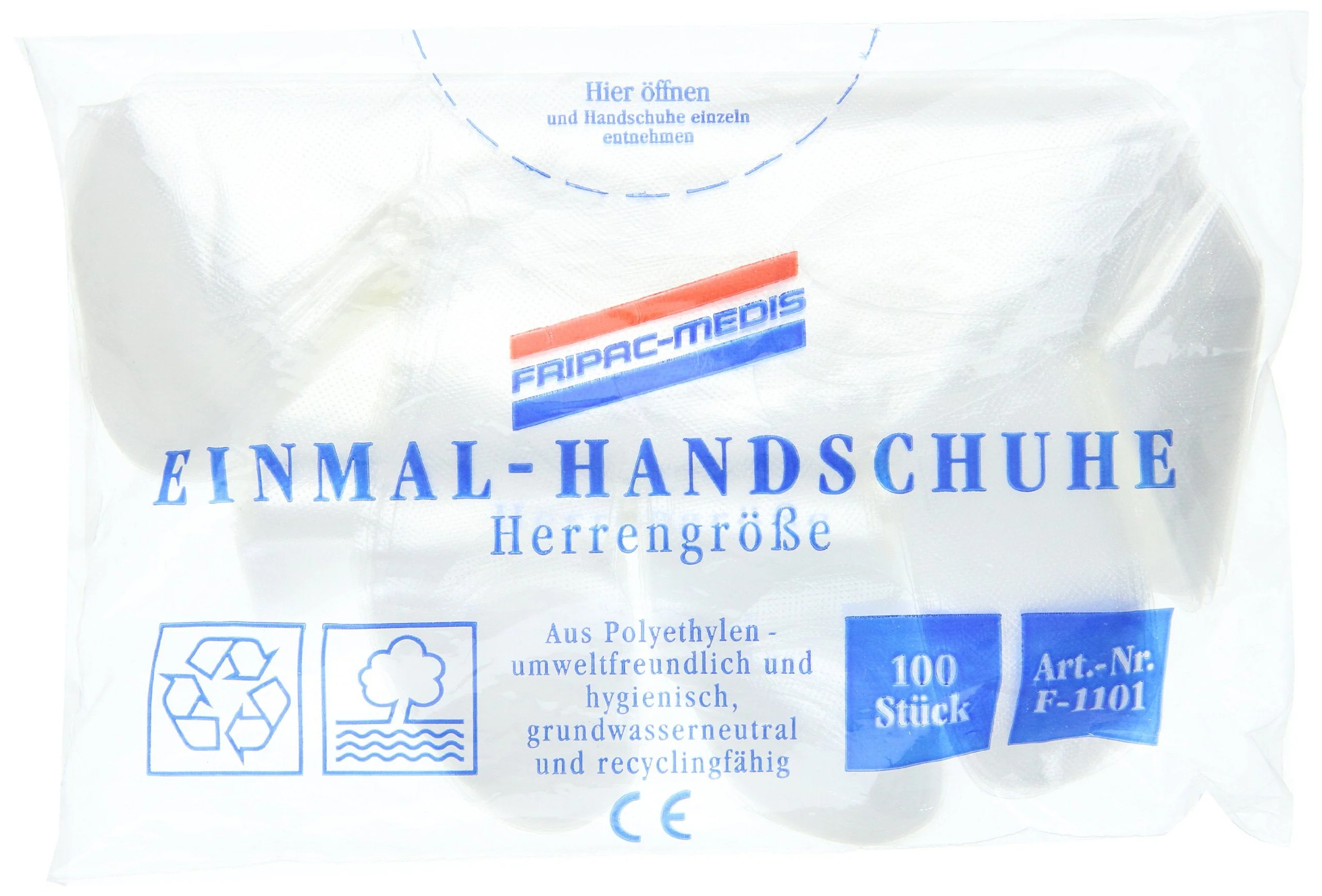 Fripac-Medis F-1100 Disposable Gloves (Pack of 100) Embossed Gloves 100 Stück (1er Pack) - Image 4