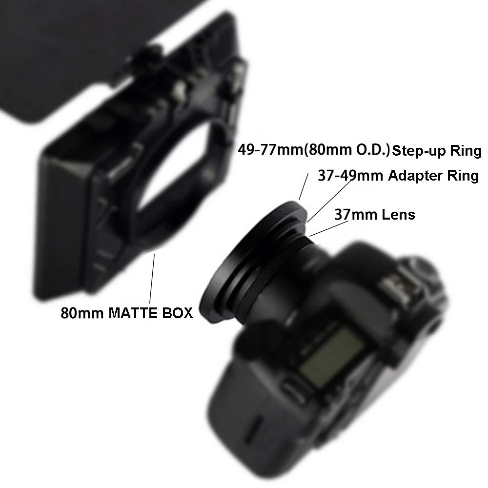 Front Step Up Ring 67mm to 80mm Lens Matte Box Adapter O.D,67mm Lens Adapter Ring to 77mm Lens Filters/Lens Cap LingoFoto 67-77mm - Image 4