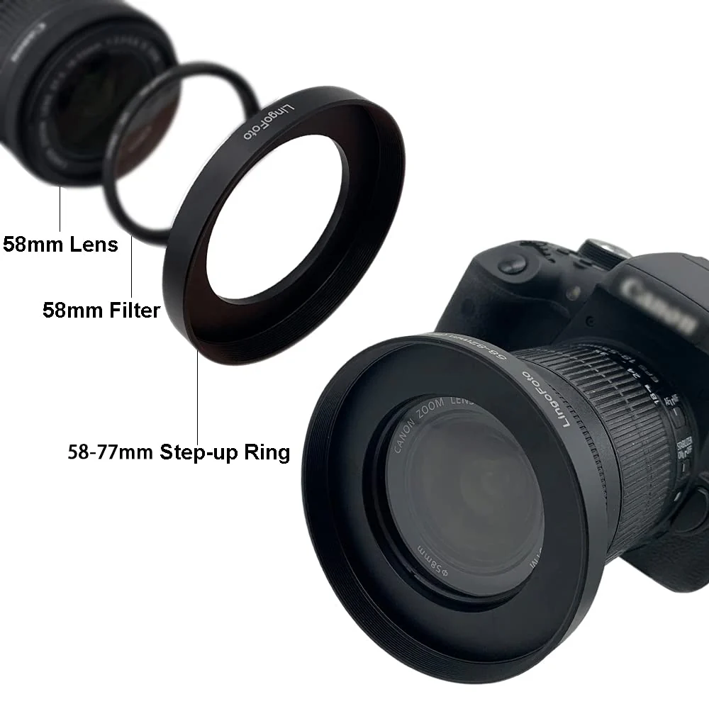 Front Step Up Ring 67mm to 80mm Lens Matte Box Adapter O.D,67mm Lens Adapter Ring to 77mm Lens Filters/Lens Cap LingoFoto 67-77mm - Image 5