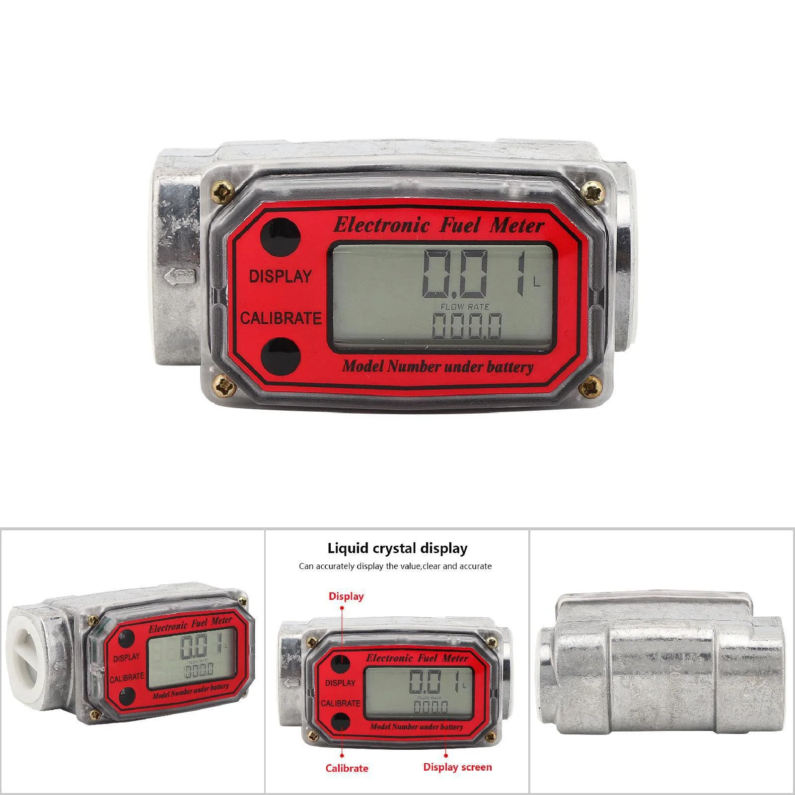 Fuel Flow Meter, Mini Digital Turbine Flowmeter, Diesel Fuel Flow Meter, 10-200 L, 1 Inch NPT Flowmeter - Image 5