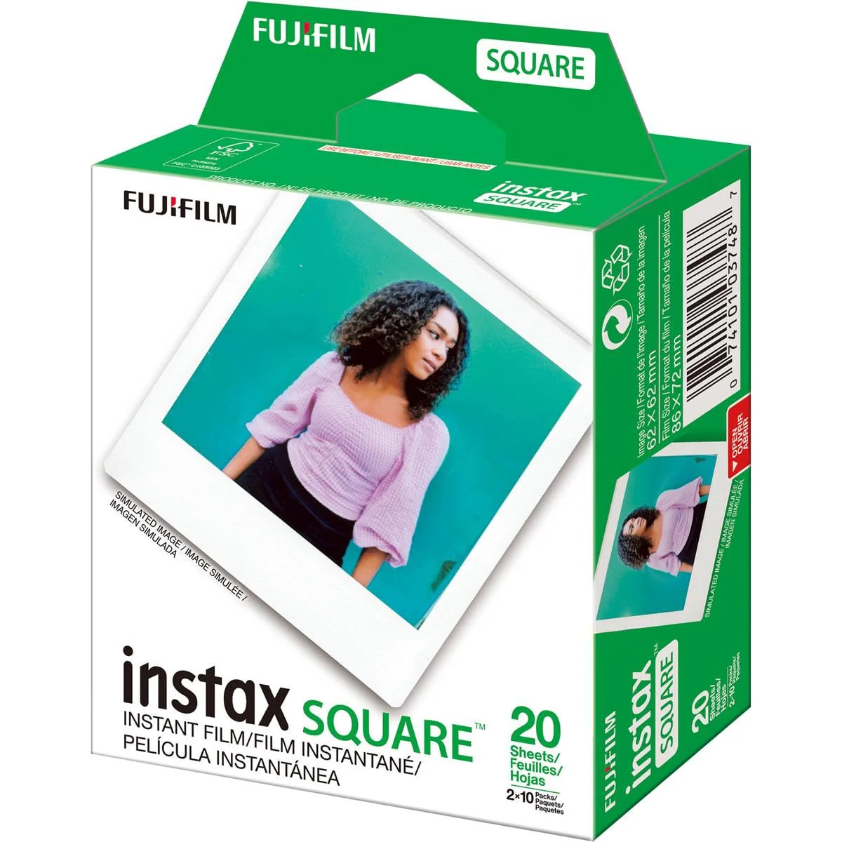 Fujifilm 2 Pack instax SQUARE Instant Color Film, Twin Pack - 20 Exposures (40 Total), White Frame - Image 3