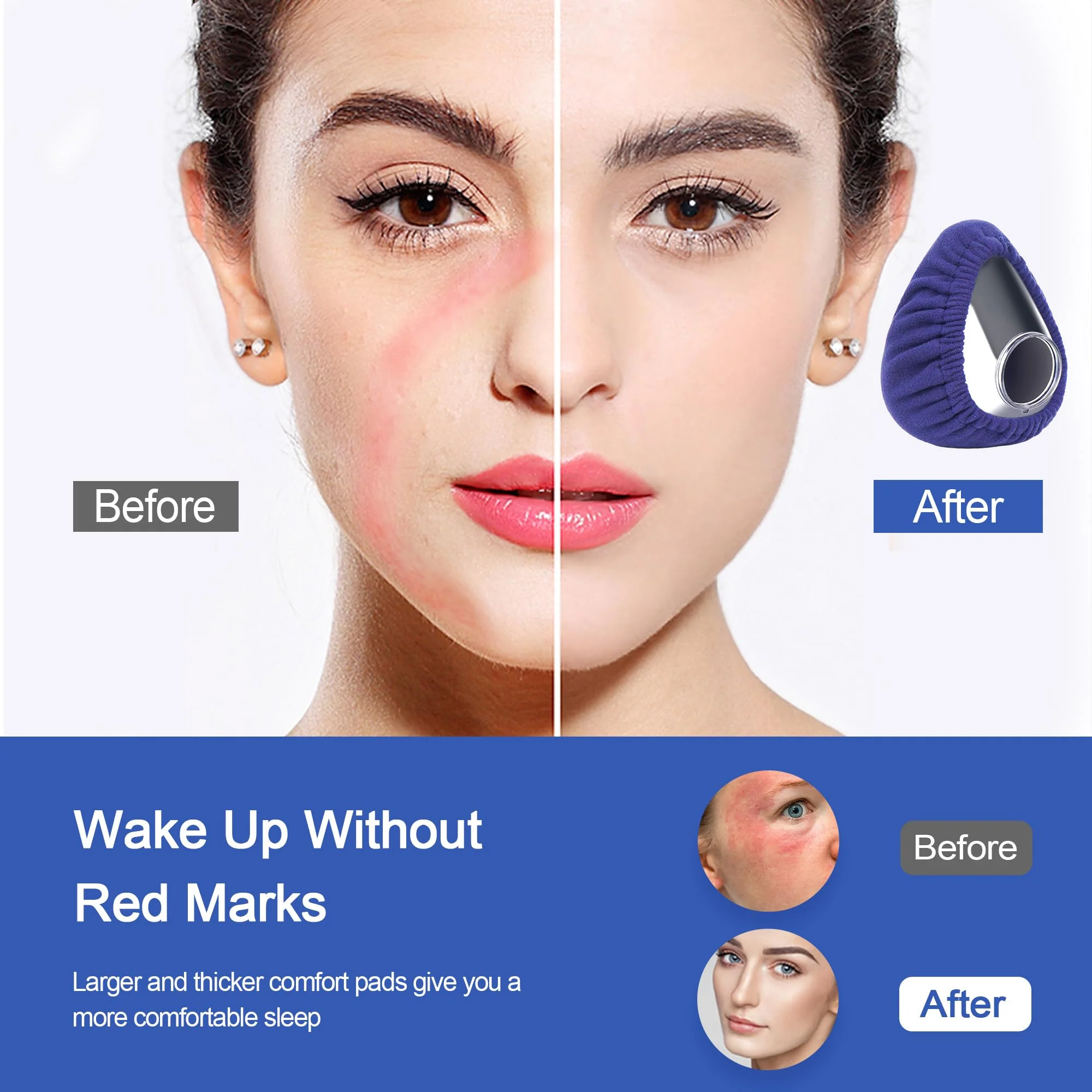 Full Face Mask Inserts (M), Reusable Cushion Covers Compatible with AirFit F20 and AirTouch F20, 3 Sizes, Better Fit, Better Sealing CPAP Accessories BlessEase M - Image 4