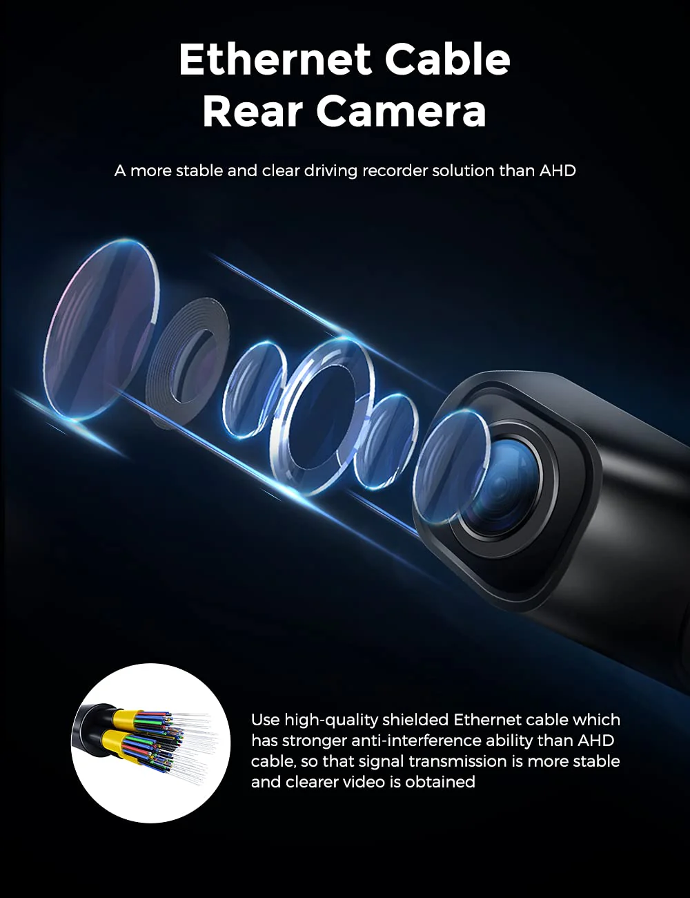 Full HD 1080P 150° Wide View Rear Camera 20ft for AZDOME M550, M550 Max Dash Cam - Image 2