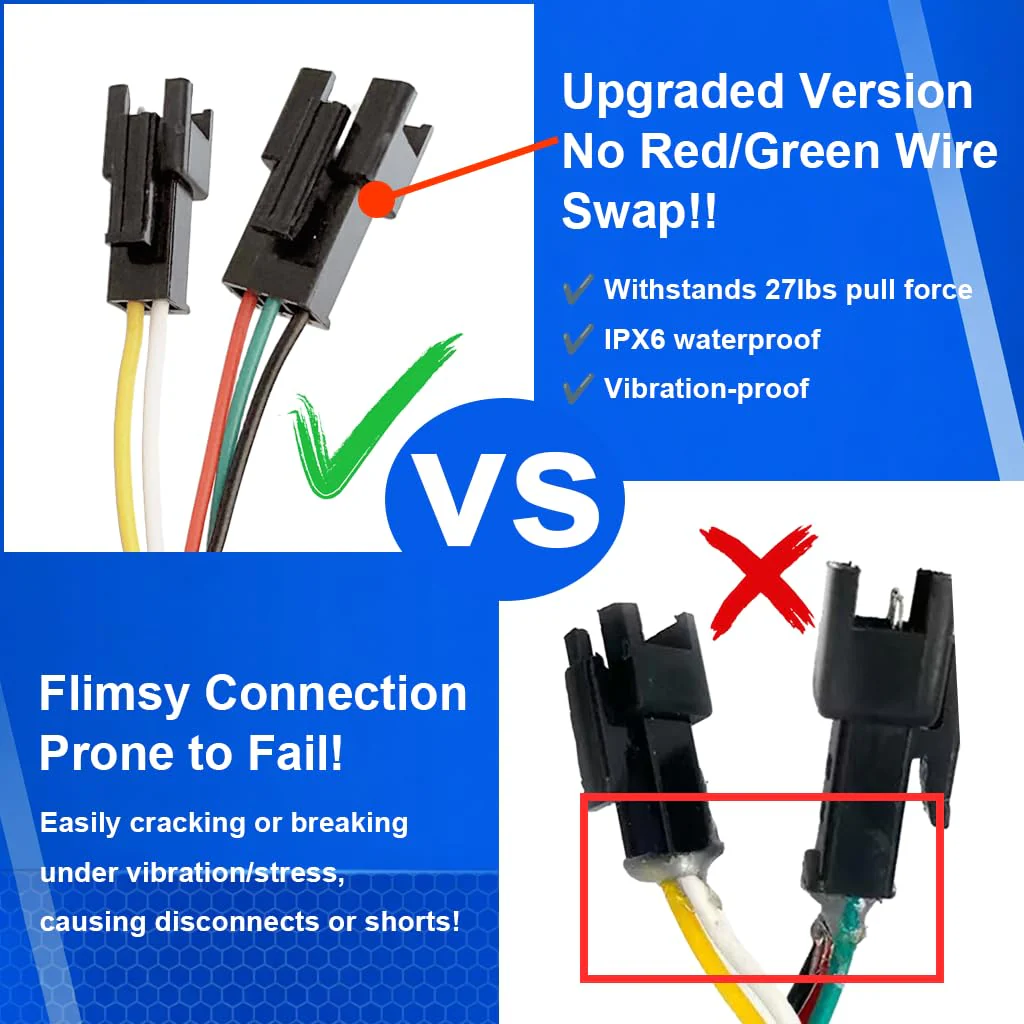 Full Twist Throttle Fits for Ridstar Q20, 48V True Plug and Play Taper Handles Ebike Throttle 3 Pin Easy Installation, LCD Display with Key Lock, Throttle Grips for Ebike Motorcycle Scooter Modern - Image 6