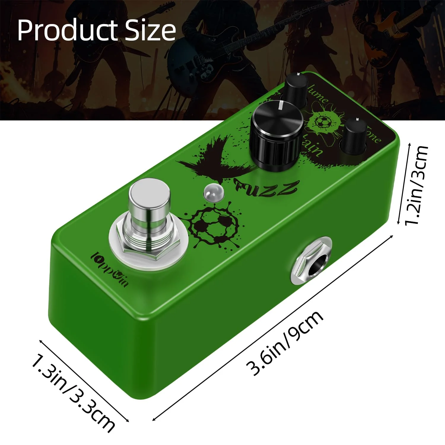 Fuzz Buff Guitar Effect Pedal - Legendary Sweet Fuzz Tone, Metal Enclosure, True Bypass, Mini Size (DC 9V) - Image 2