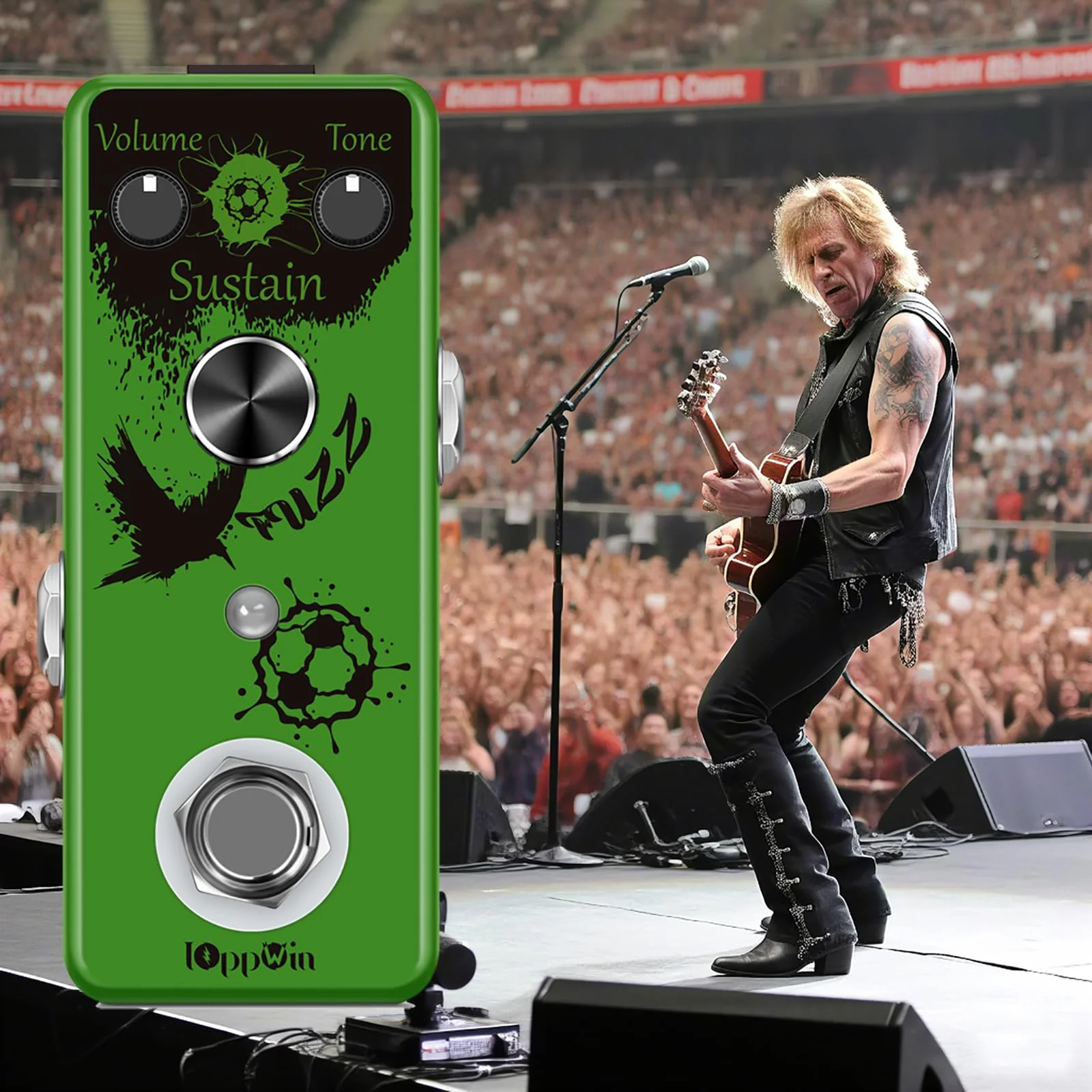 Fuzz Buff Guitar Effect Pedal - Legendary Sweet Fuzz Tone, Metal Enclosure, True Bypass, Mini Size (DC 9V) - Image 4