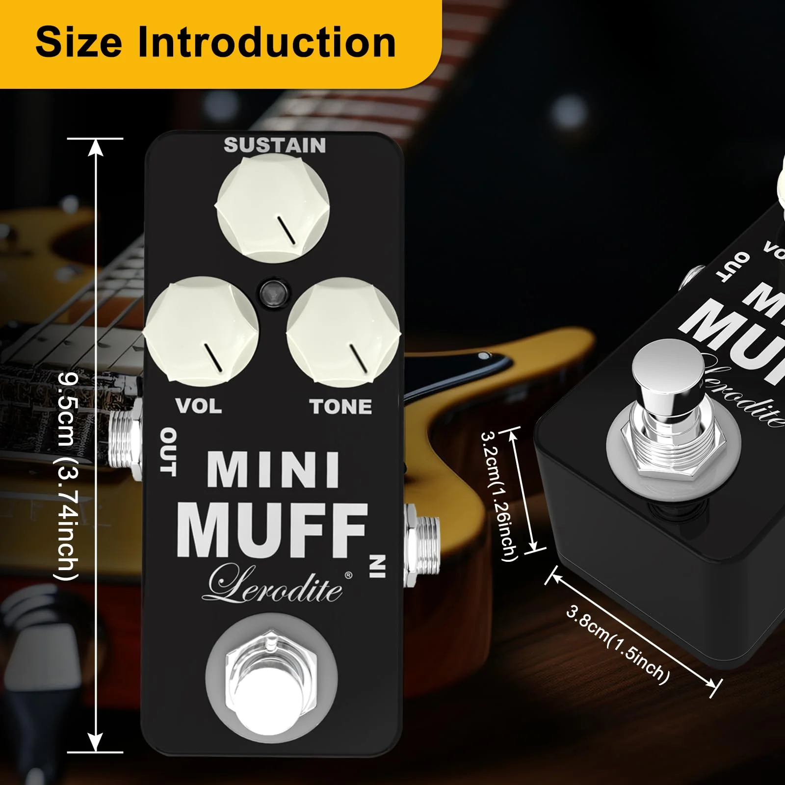 Fuzz Mini Muff Guitar Effect Pedal Electric Guitar Distortion True Bypass Full Metal Shell - Image 2