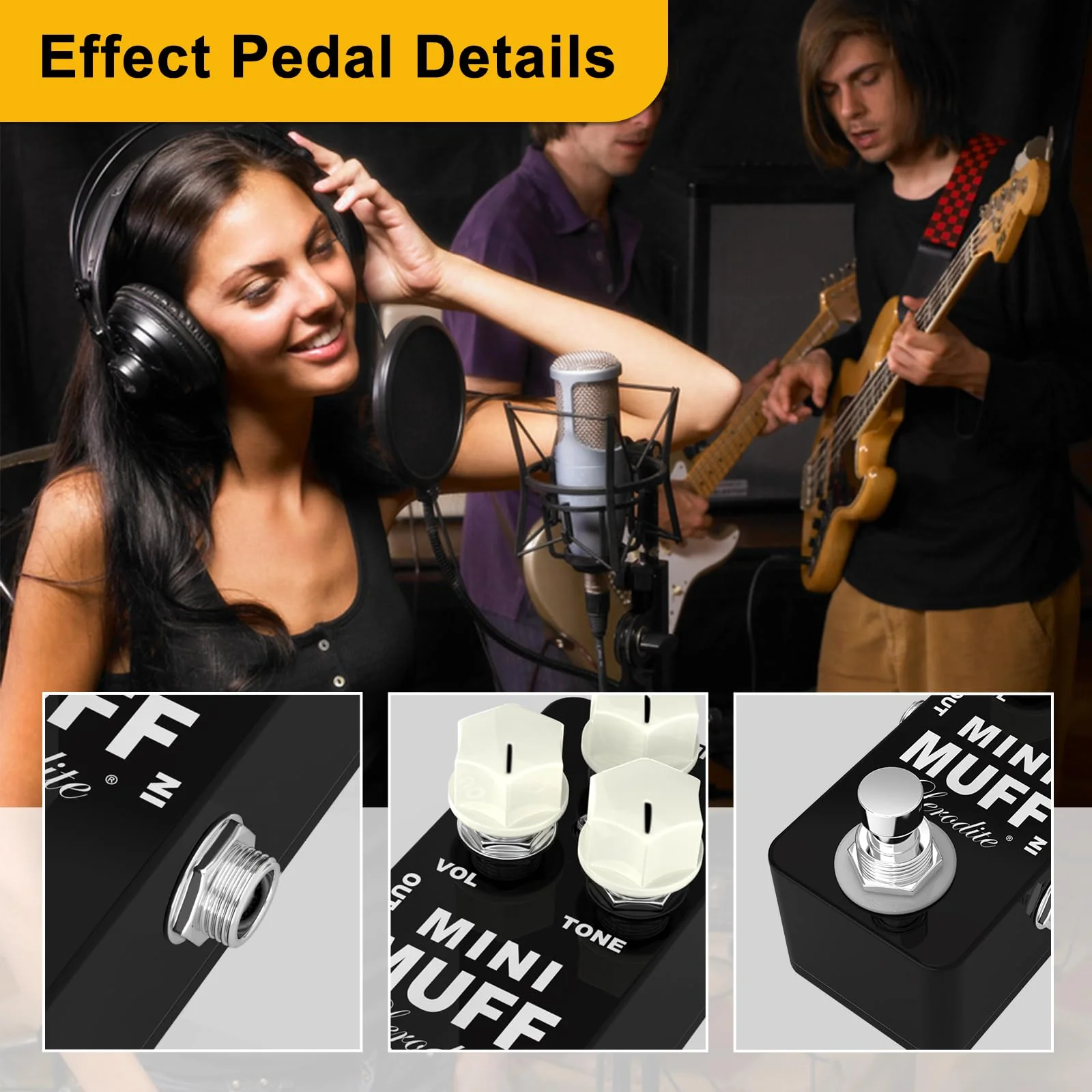 Fuzz Mini Muff Guitar Effect Pedal Electric Guitar Distortion True Bypass Full Metal Shell - Image 4