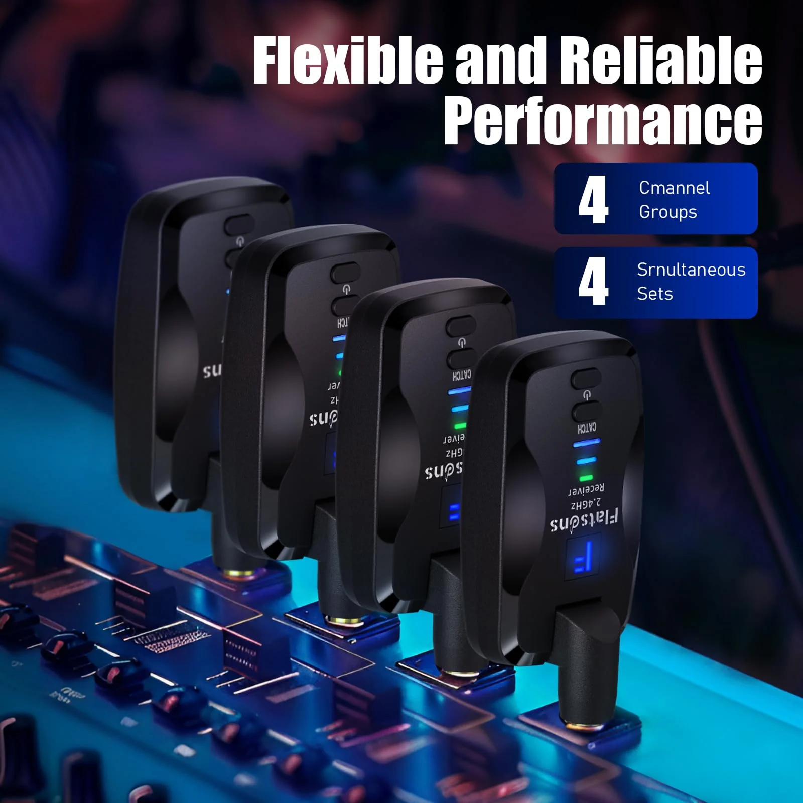 FW2D Wireless Guitar System Exclusive Mute Plug, 2.4 GHz Wireless Guitar Transmitter Receiver, 10H Working Cordless Guitar Transmitter Rechargeable USB C for Acoustic Electric Guitar Bass Ukulele etc - Image 7
