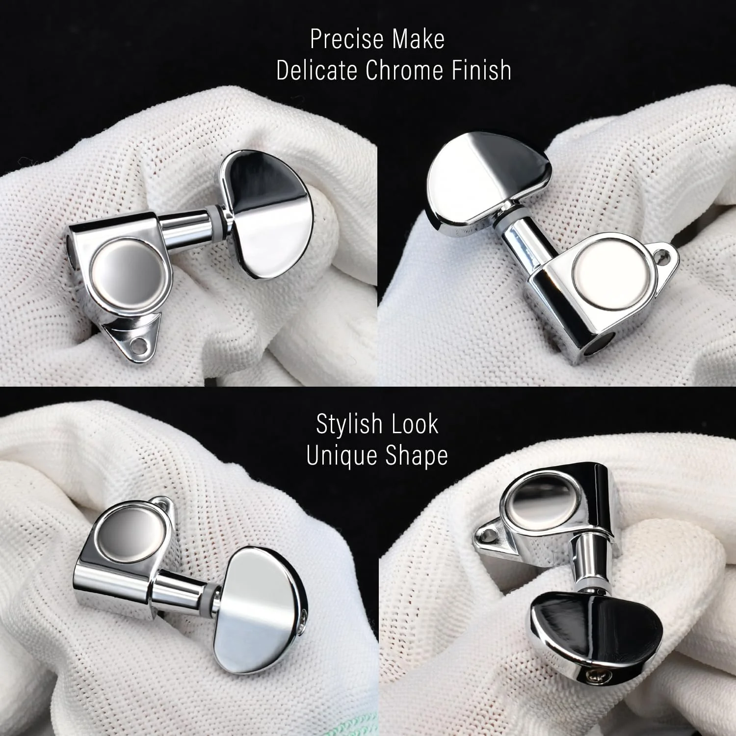 FXJXB 18:1 Guitar Tuning Pegs 3x3 Tuning Keys Guitar Tuners Replacement for Acoustic or Electric Guitar for ST TL SG LP Style- Chrome(3R+3L) 3L+3R - Image 3