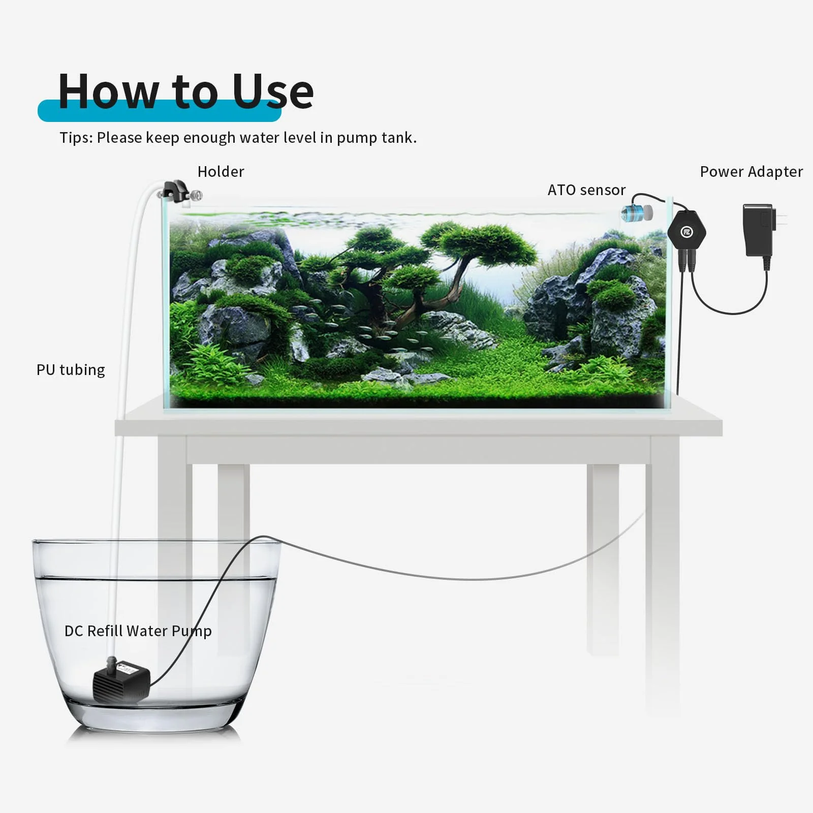 FZONE Aquarium ATO with Controller, QST2.0 Auto Top Off System for Saltwater Aquarium & Freshwater Aquarium - Image 5