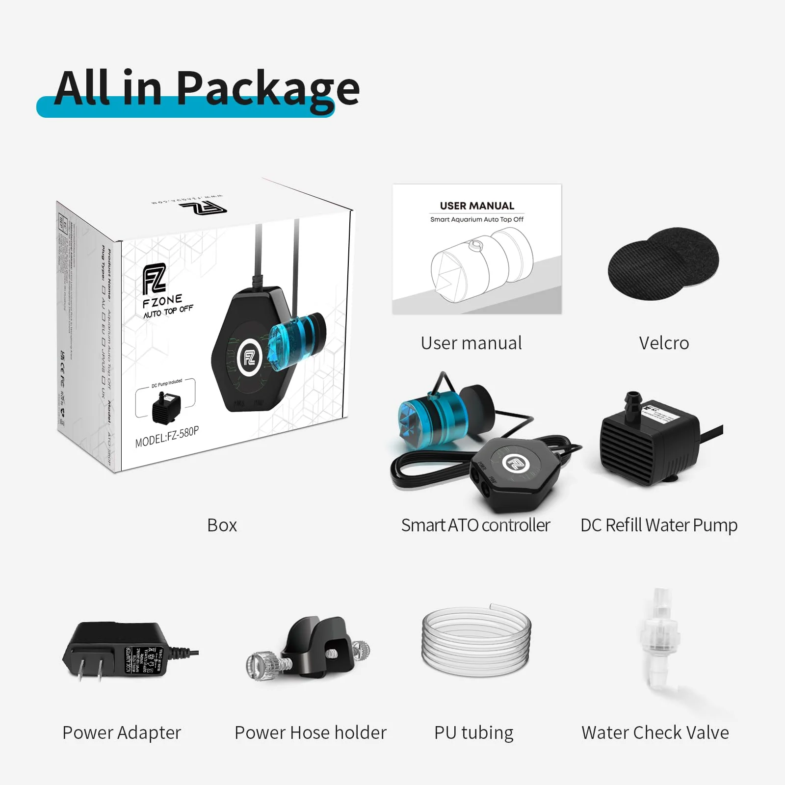 FZONE Aquarium ATO with Controller, QST2.0 Auto Top Off System for Saltwater Aquarium & Freshwater Aquarium - Image 6