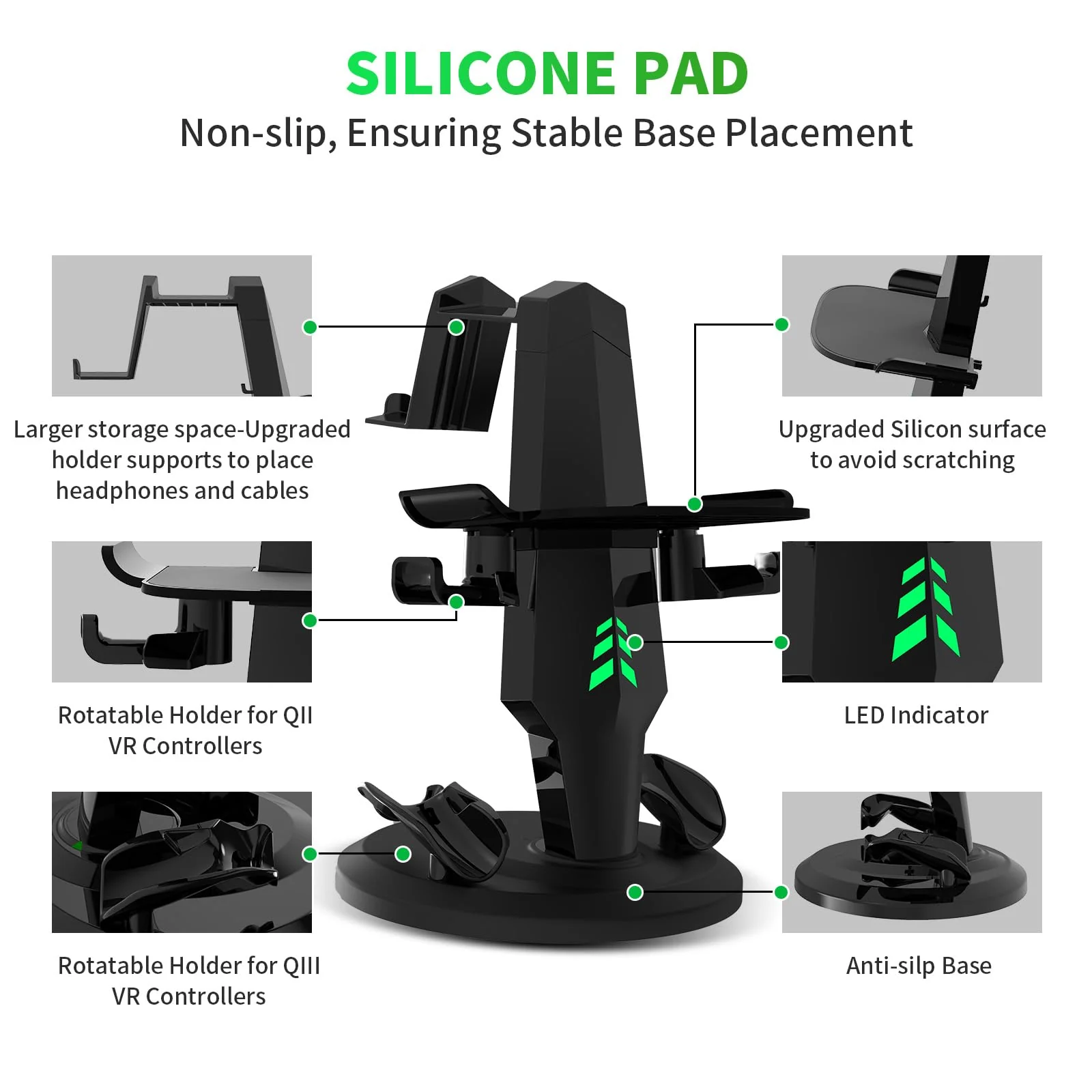 G-STORY Charging Dock for Meta Quest 3 Headset Controllers, VR Charging Station for Meta Quest 2 Fast Charging Meta Quest Pro Accessories - Image 6