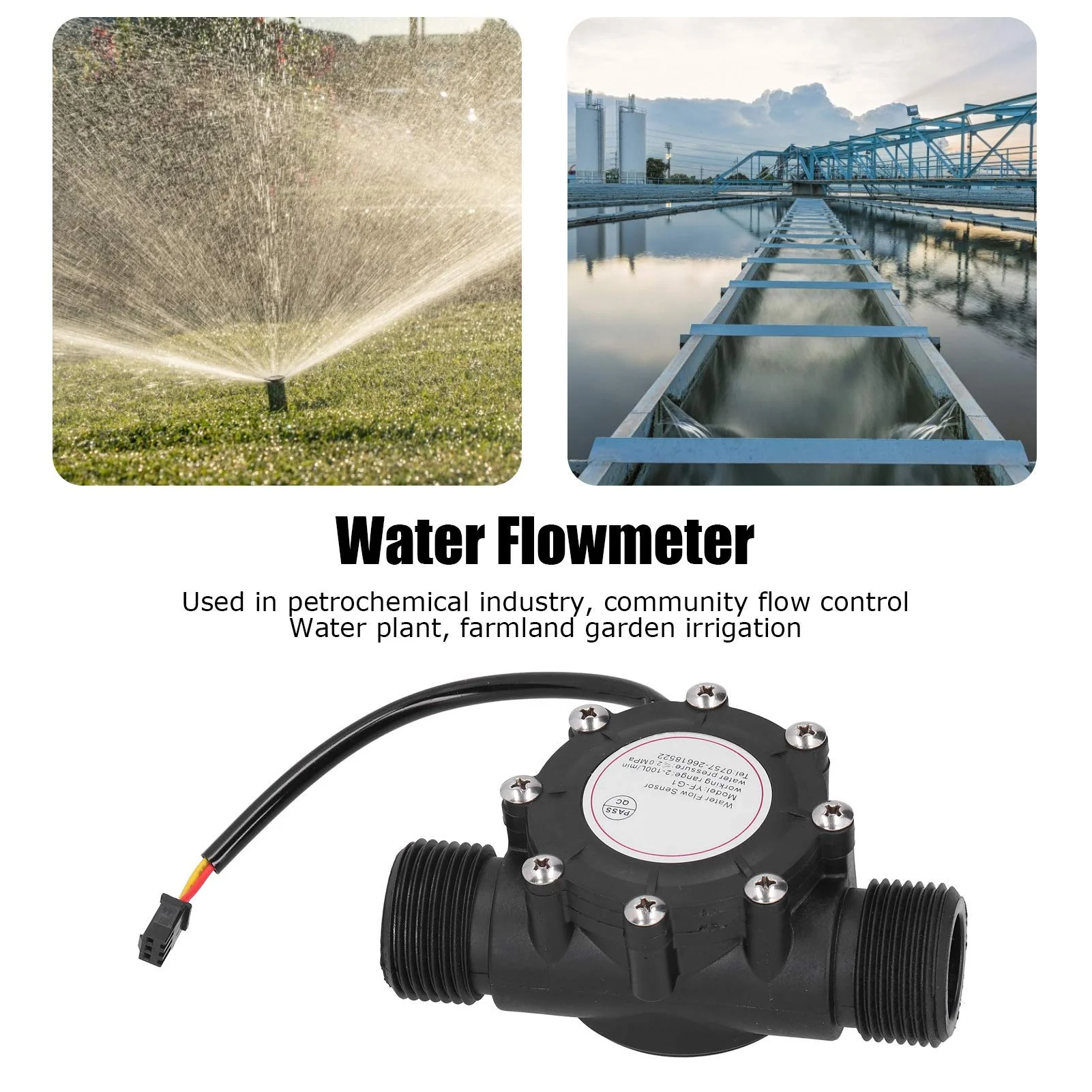 G1 Water Flow Sensor, Water Flow Meter Hall Meter, 1-100L/min Flow Meter, Water Flow Hall Sensor for Central Air Conditioning, Swimming Pool etc, Unknown - Image 5