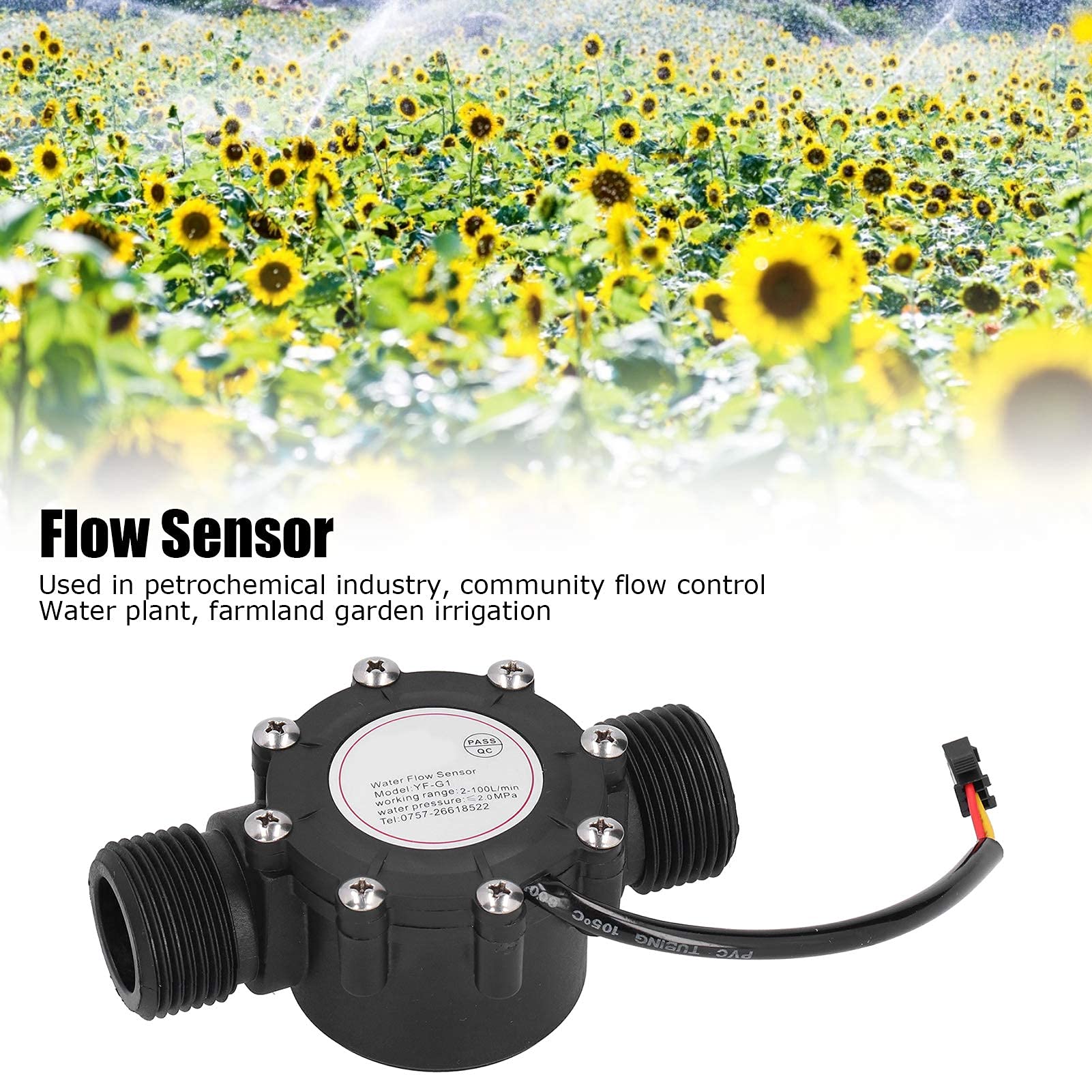 G1 Water Flow Sensor, Water Flow Meter Hall Meter, 1-100L/min Flow Meter, Water Flow Hall Sensor for Central Air Conditioning, Swimming Pool etc, Unknown - Image 6