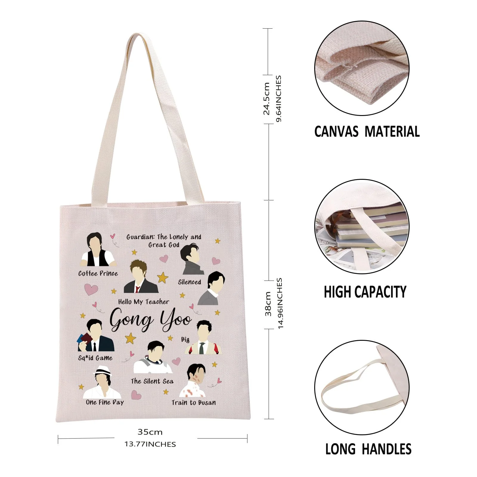 G2TUP Actor Inspired Gift Gong Y Tote Bag Korean Drama Lover Handbag South Korean Culture Gift Gong Y Tb - Image 3