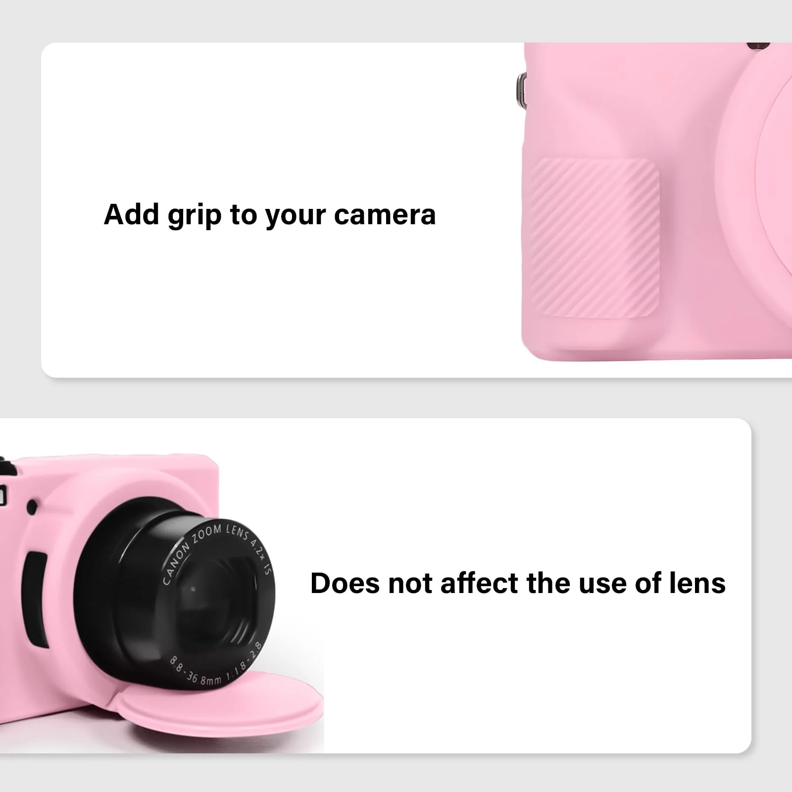 G7X III Case for Canon Powershot G7X Mark III Digital Camera, Soft Silicone G7X III Camera Case Accessories, Protective Case Cover for G7XIII G7X3 with Detachable Lens Cover - Pink - Image 8