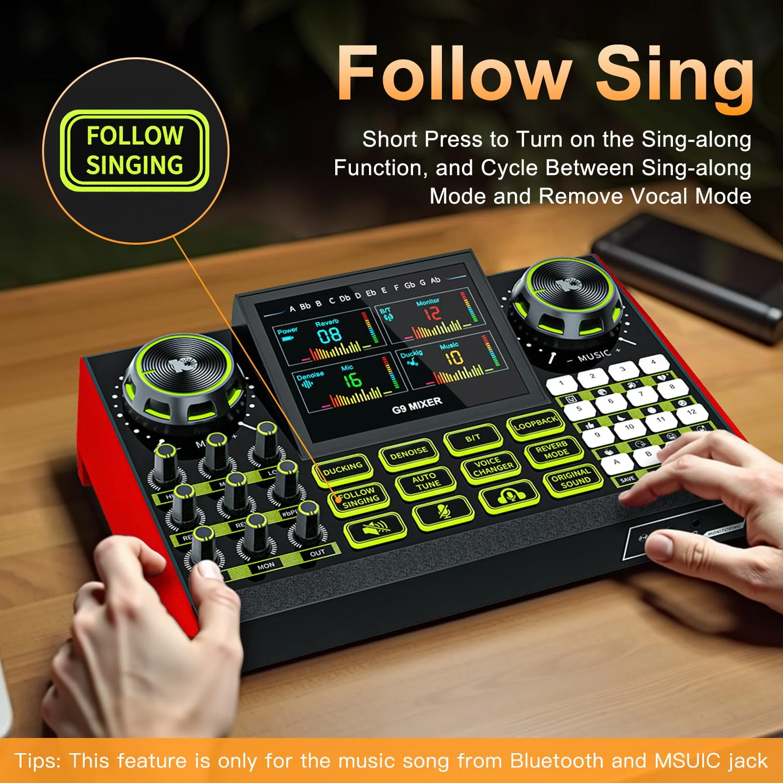 G9 Gaming Audio Mixer，Podcast Equipment Live Sound Card for Streaming，Audio Interface DJ Mixer Sound Card/Board Condenser Microphone for Tiktok Gaming Video Content Creator Kit. - Image 7