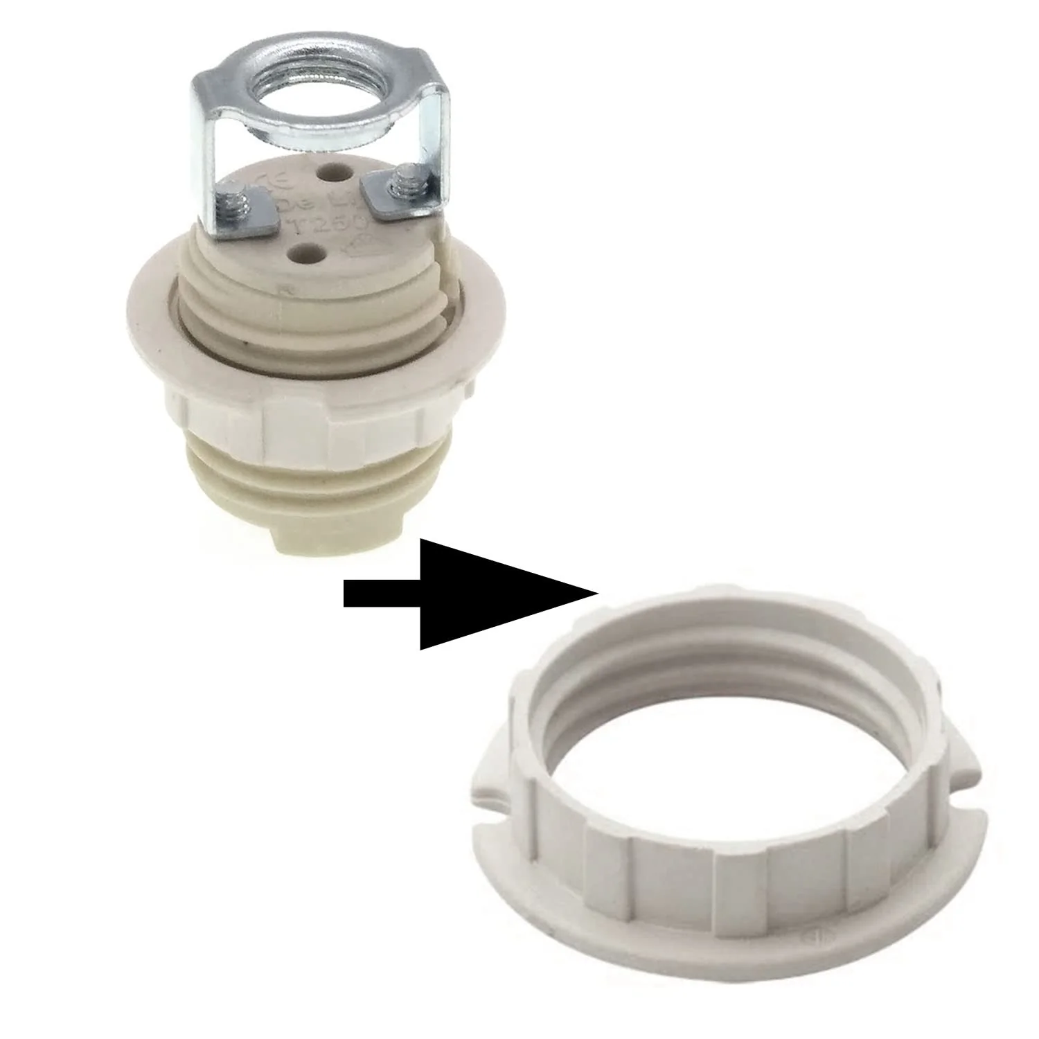 G9 Lamp Shade Ring Plastic Shade Ring for G9 Lamp Holder White (10) 10 - Image 3