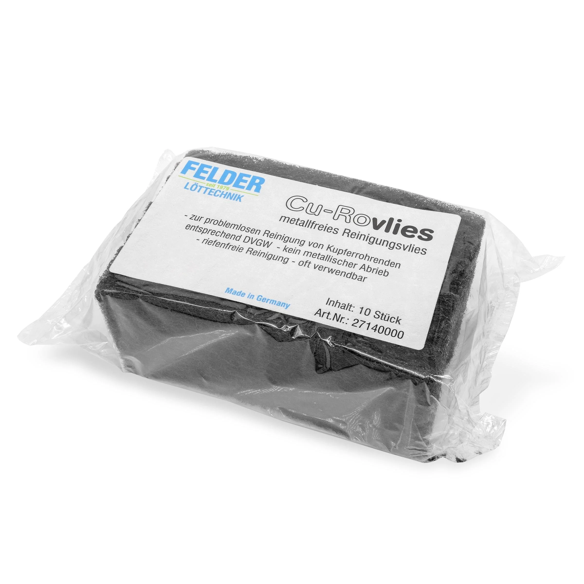GALLUNOPTIMAL by Felder Cu-Rovlies - Metal-Free Cleaning Fleece for Oxide Removal on Soldering Points, Wet & Dry, Quick Scoring Free Cleaning - Approx. 130 x 60 x 6 mm, Pack of 10 - Image 9