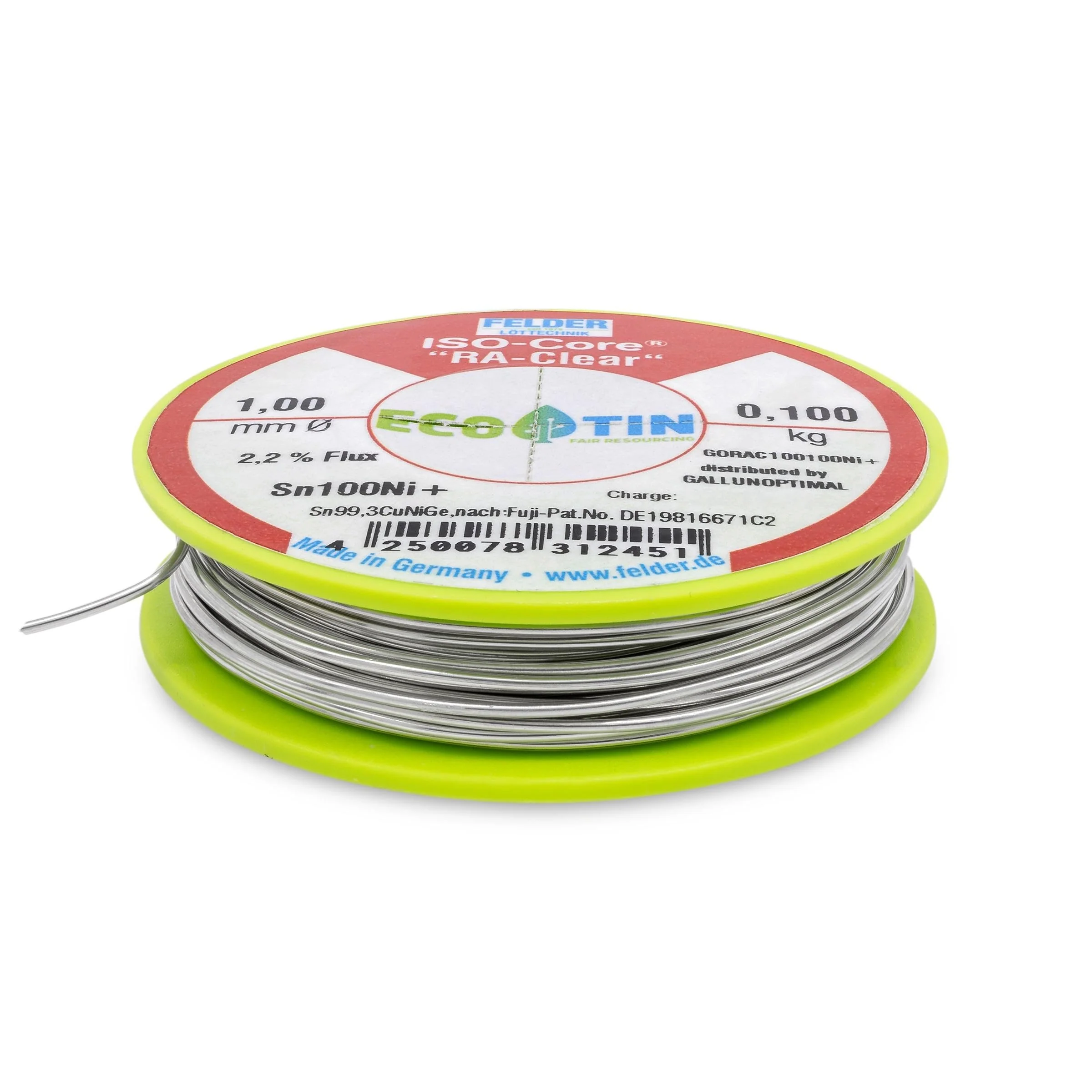 GALLUNOPTIMAL by FELDER Soldering Wire Sn100Ni+ for Stronger Oxidized Soldering Points | 1.0 mm | 100 g Spool | Lead-Free with 2.2% Flux RA-Clear | REM1 | for Electronics, Cables and Electrical 100g Spule / 1,0mm Durchmesser - Image 6