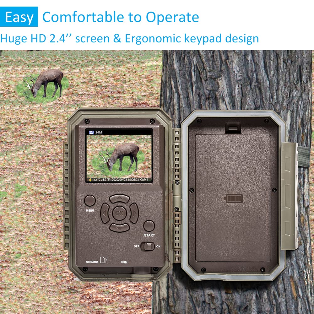 GardePro E5 Trail Camera, 48MP 1296p, Game Camera with Ultra Fast 0.1s Motion Activated, 100ft Night Vision, 90ft Detection Distance for Outdoor Wildlife Scouting, Hunting, Camo E5 Camo - Image 7