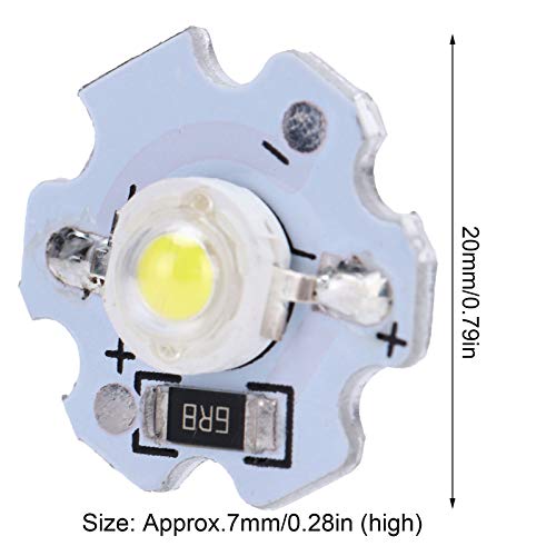 Garosa 25-Piece LED Lamp Beads 5V LED Chips 200LM 1W High Power SMD LED Lamp Chip Bulb for Replacement of Foodlight/Spotlight Bulbs in Home Studio (Pure White 6000-6500K) - Image 2