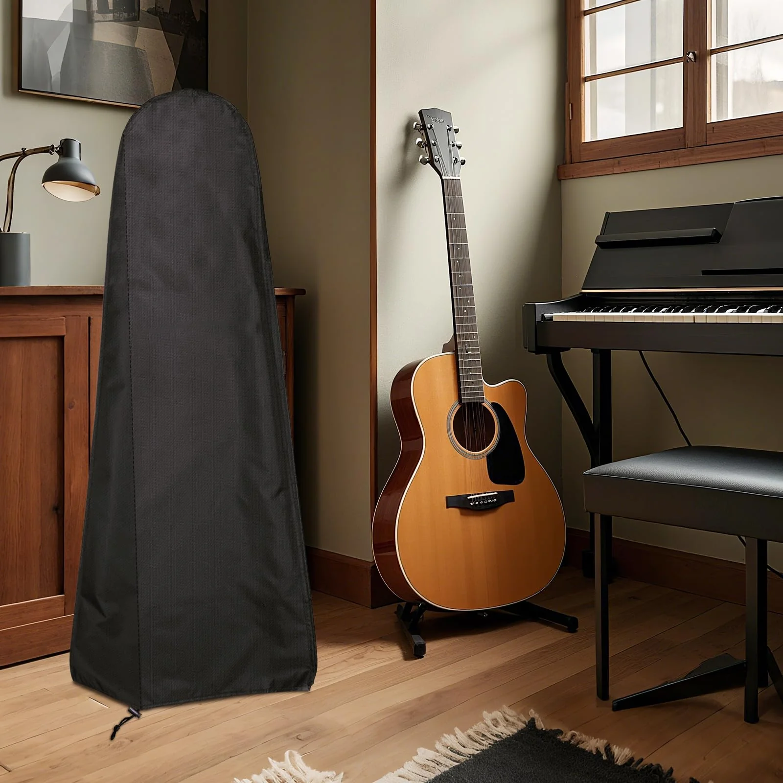 Gasadar Guitar Dust Cover Storage Bag for Acoustic Electric and Bass Guitars from Sun Dust Dirt UV Rays Waterproof and Durable Oxford Fabrics 17" L x 5" W x 43" H Black - Image 7