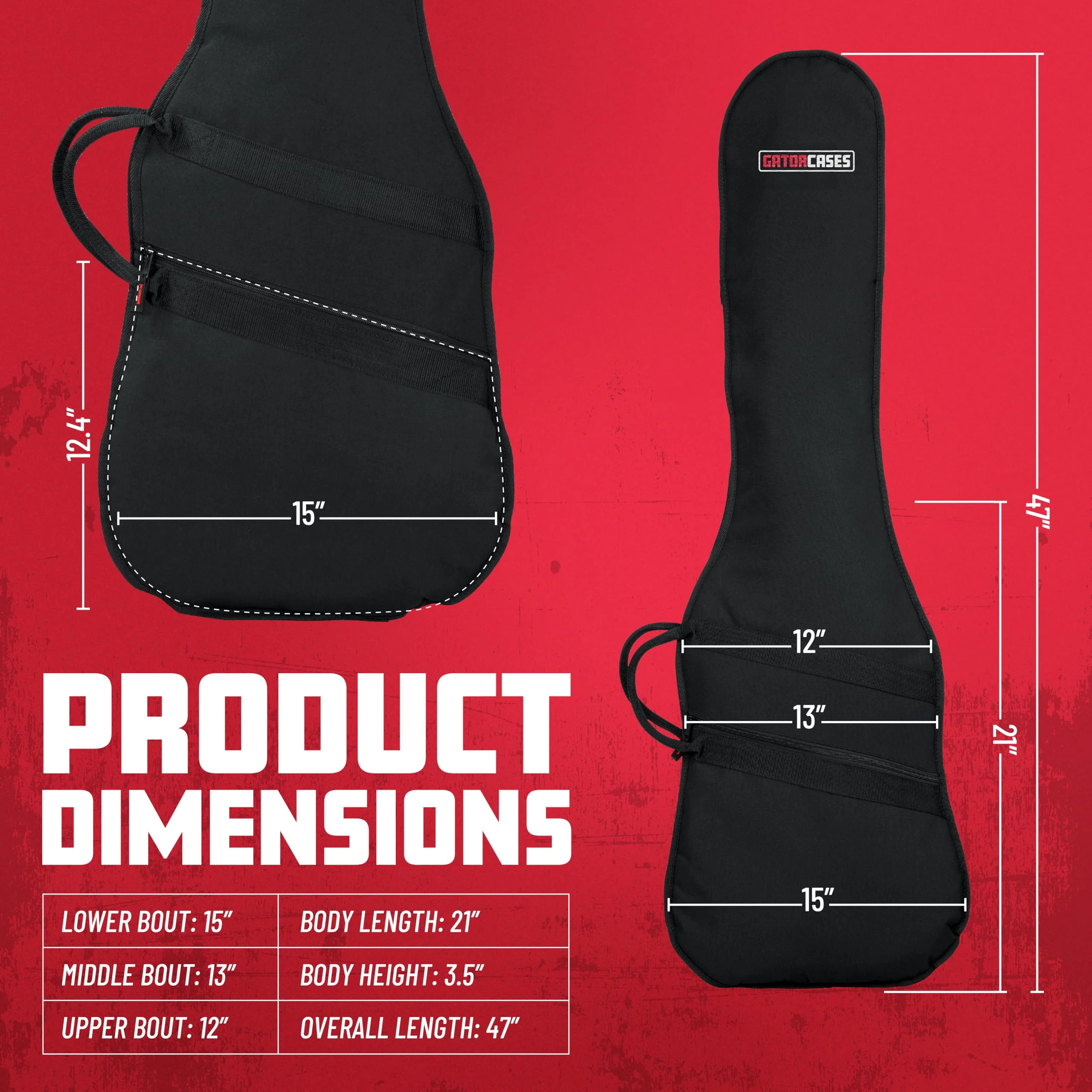 Gator Cases Foam Padded Bass Guitar Gig Bag, Fits Jazz and Precision Style Bass Guitars up to 46.5" in Length (GBE-BASS) - Image 6