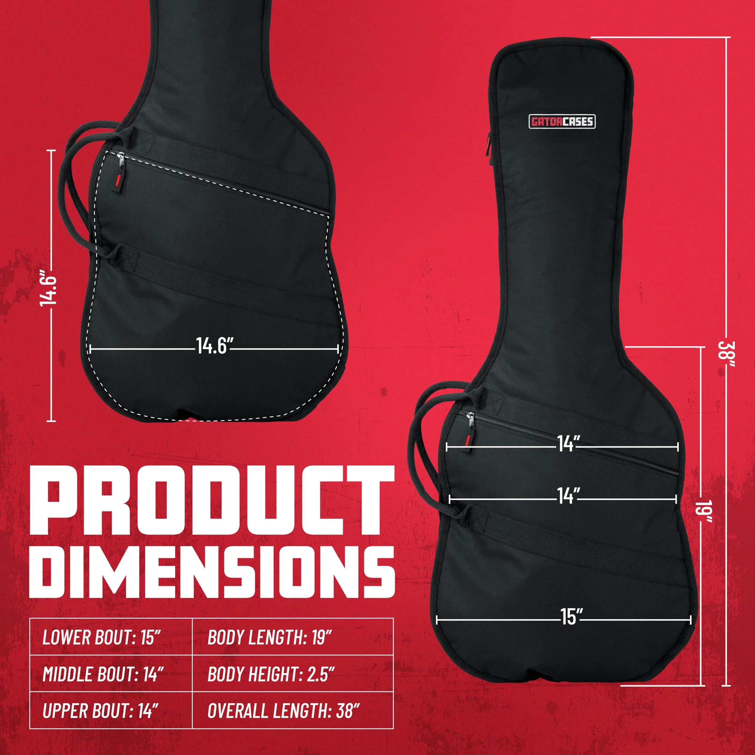 Gator Cases Foam Padded Guitar Gig Bag for Mini-Style Guitars, Fits Mini Electric Guitars up to 38" in Length (GBE-MINI-ELEC) - Image 6
