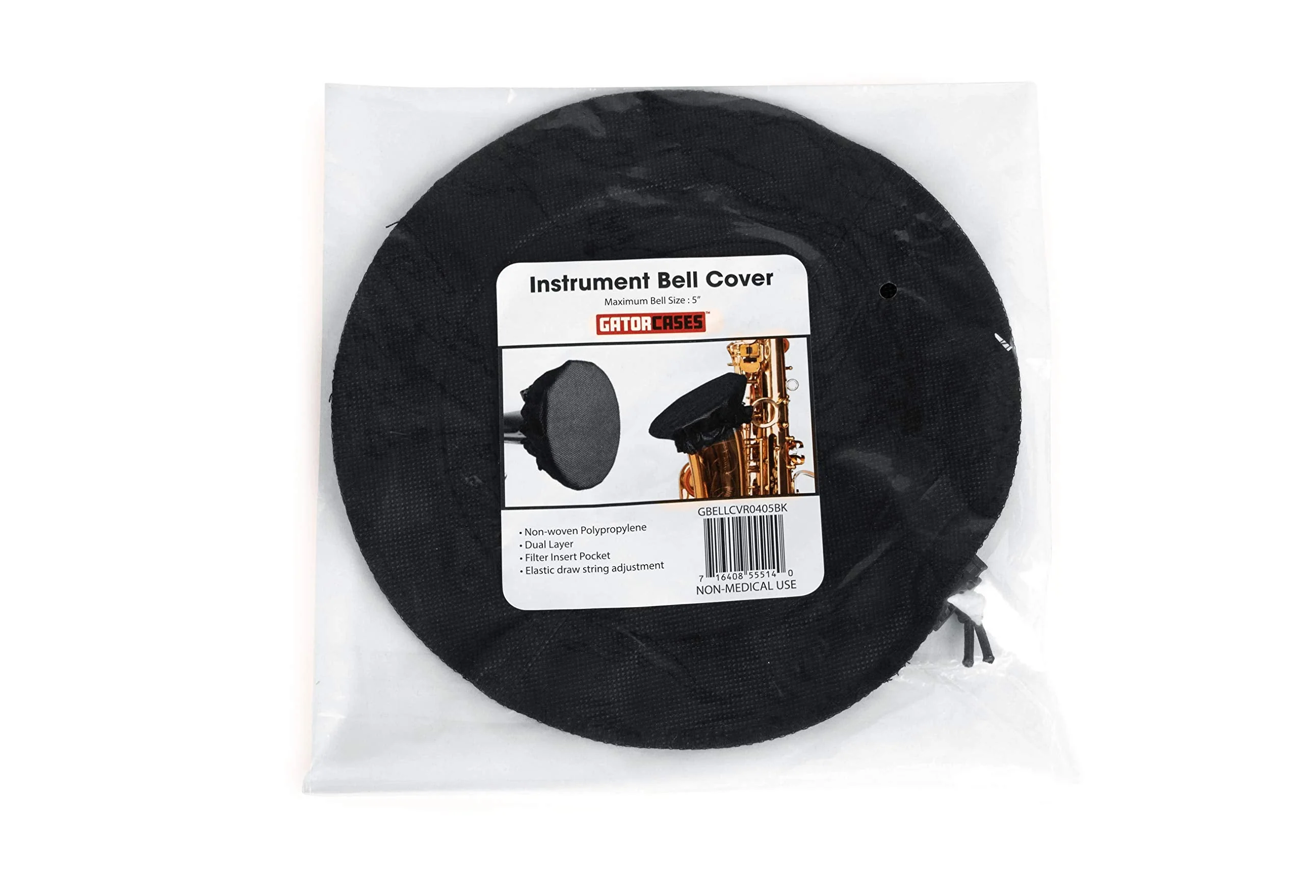 Gator GBELLCVR2426BK - 24-26 inch Bell Cover with MERV 13 Filter - Black 24 to26-Inches - Image 7