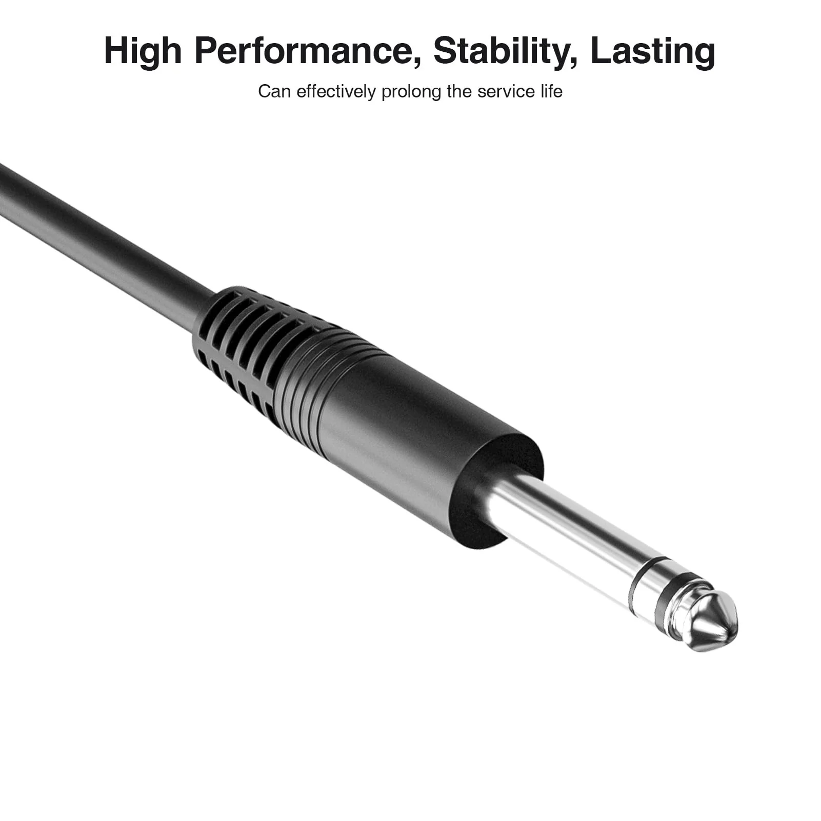 GC-BS2S 1/4 Inch Male Jack Stereo Audio Cord,6.35 Balanced Line Lead for Electric Guitar,Bass,Keyboard,Mixer,Amplifier/AMP,Speaker GC-BS2S (Right Angle-to-Straight, 15Feet(2Pack)) Right Angle-to-Straight 15Feet(2Pack) - Image 6