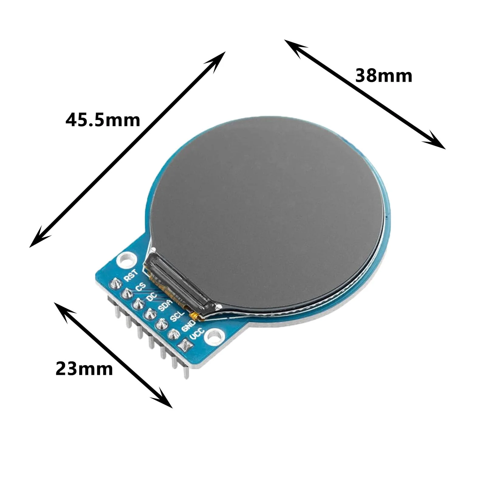 GC9A01 1.28 Inch Circular TFT Screen for Arduino RGB IPS HD 240 x 240 Resolution SPI Interface LCD Display Module for Display Devices, Real-time Monitoring and Instrument Display - Image 2