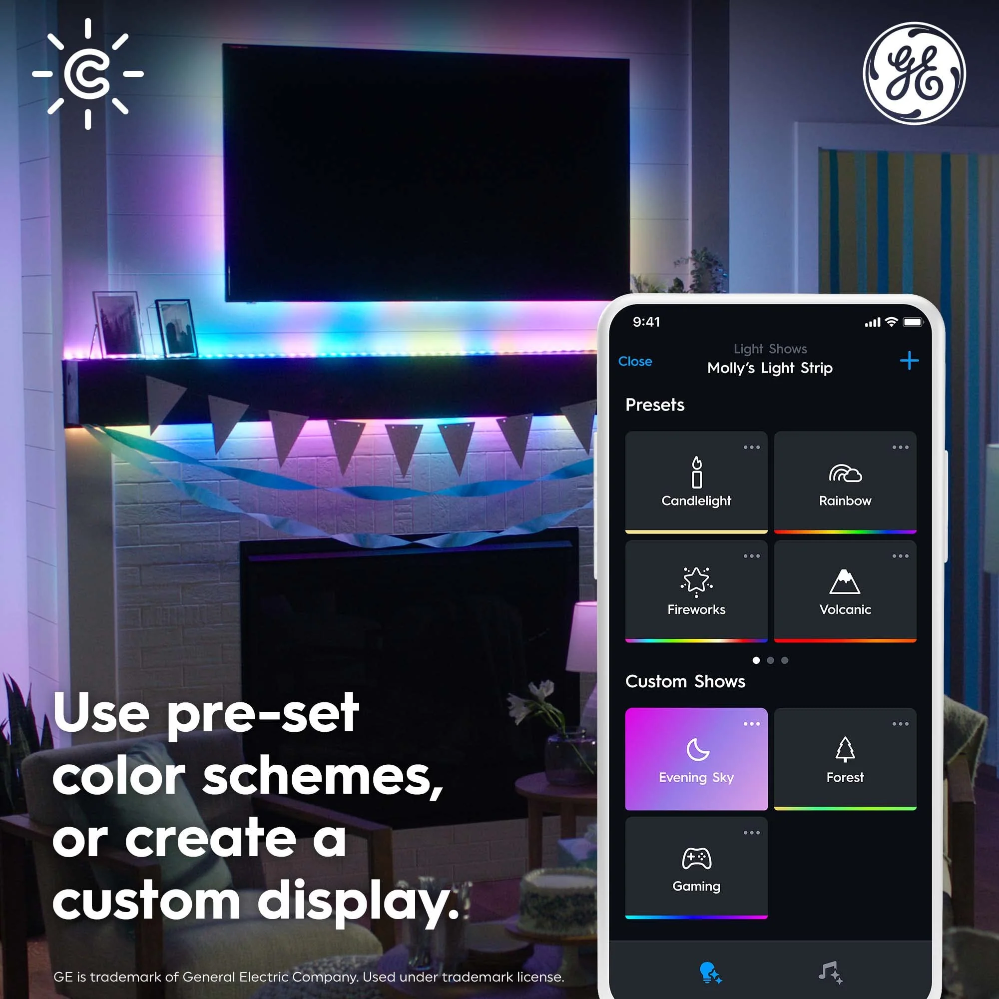 GE Cync Dynamic Effects Smart LED Light Strip with Music Sync, Color Changing WiFi Lights, Indoor Light Strip, Compatible with Alexa and Google Home, 16ft and Power Supply 16 Foot - Image 3