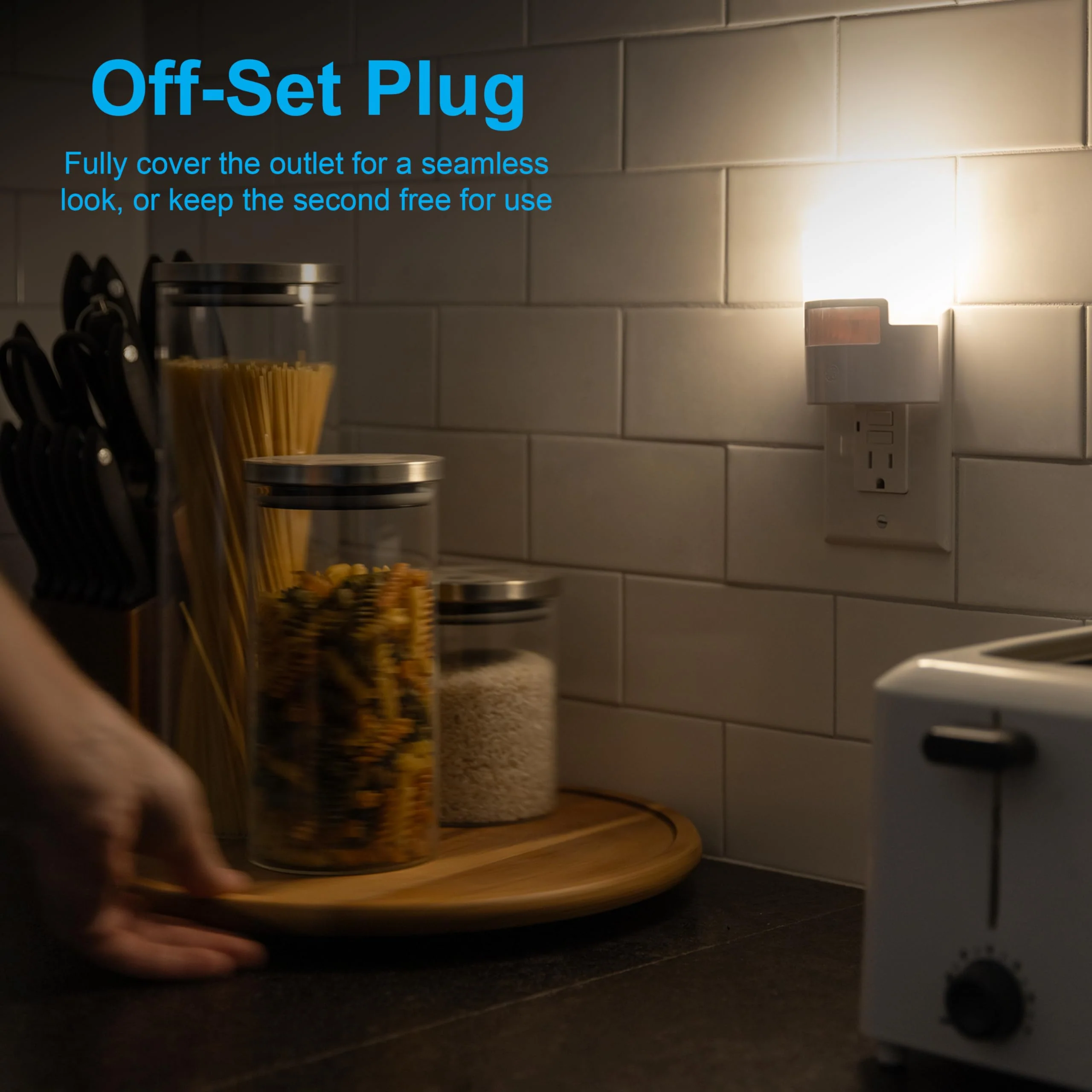 GE LED Motion Sensor Night Light, Plug into wall, 40 Lumens, Soft White, UL-Certified, Energy Efficient, Ideal Nightlight for Bedroom, Bathroom, Kitchen, Hallway, 46632, White, 2 Pack White 40 Lumens - Image 4