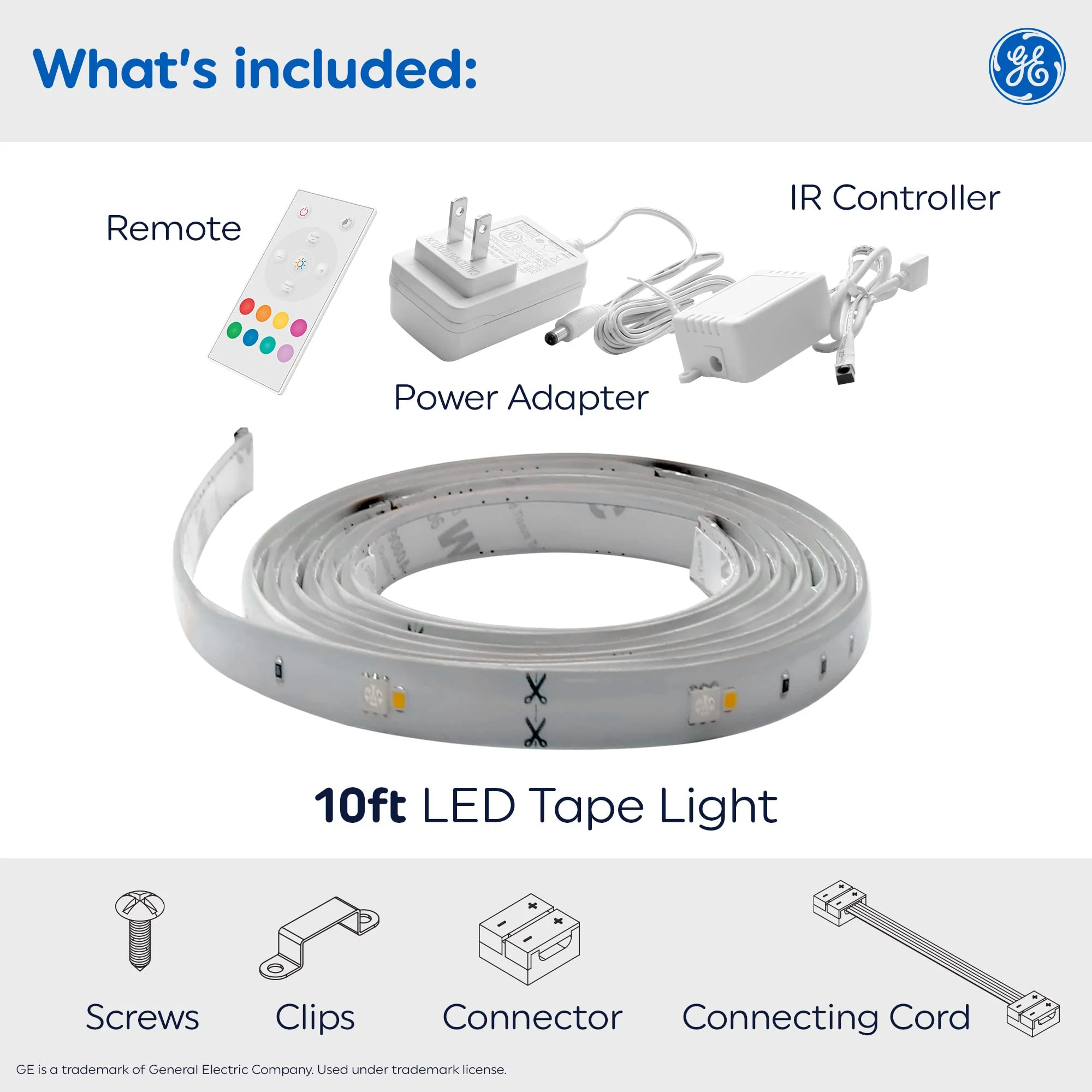GE LED Tape Light, Indoor Plug-in Strip Light, Color Changing, 10ft 10 ft 1 pack - Image 3