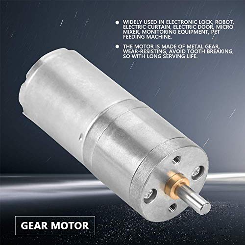 Gear Motor 25 mm DC 12 V 25GA-370 Low Speed Metal High Mini Gear Motor for Electronic DIY 5-1000 RPM (12 V 60 RPM) - Image 5
