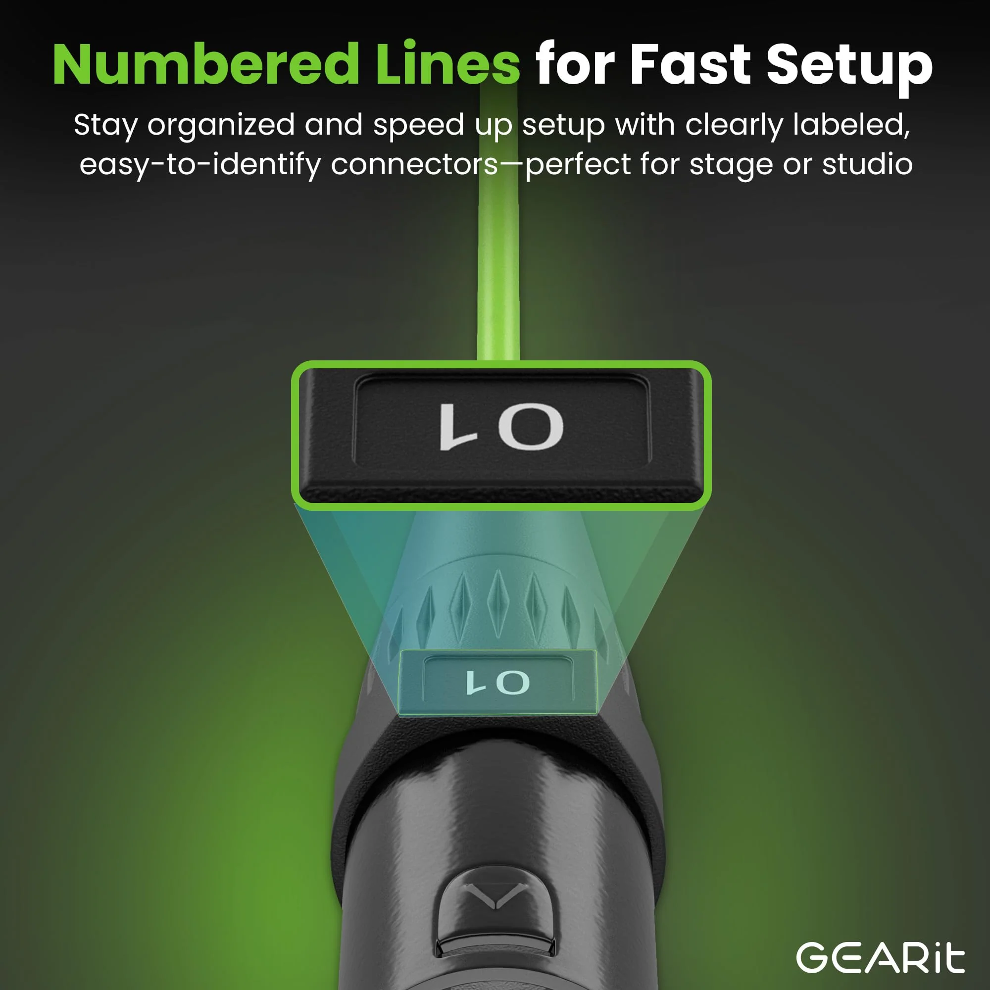 GEARit 8-Channel XLR Snake Cable (10 ft) - 100% Oxygen-Free Copper Snake Wire, Channel Labels, Metal XLR Connectors for Pro Audio - 10 Feet 8-Channel - 10 Feet Black - Image 5