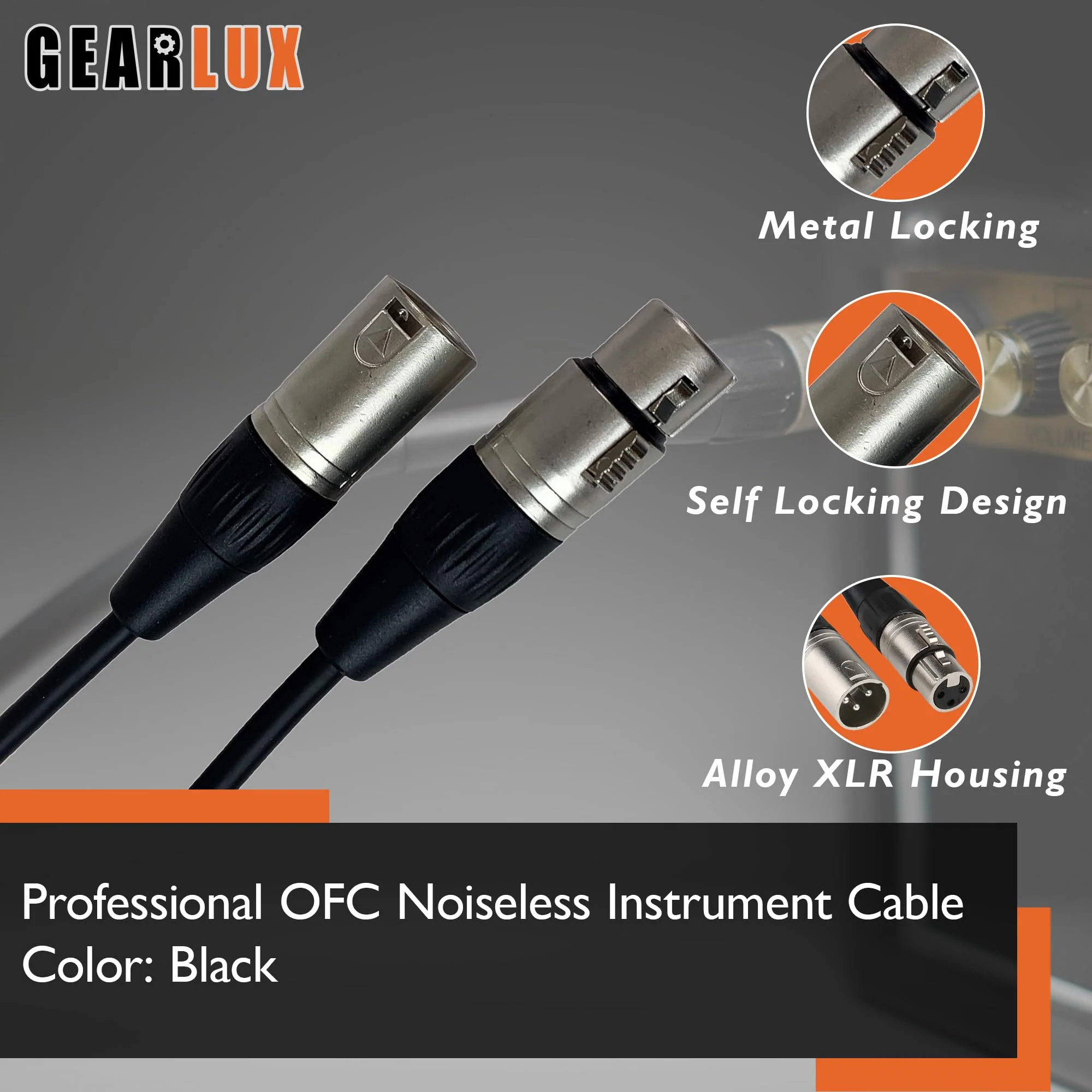 Gearlux XLR Microphone Cable, Fully Balanced, Male to Female, 25 Feet - 2 Pack 25 Ft - Image 4