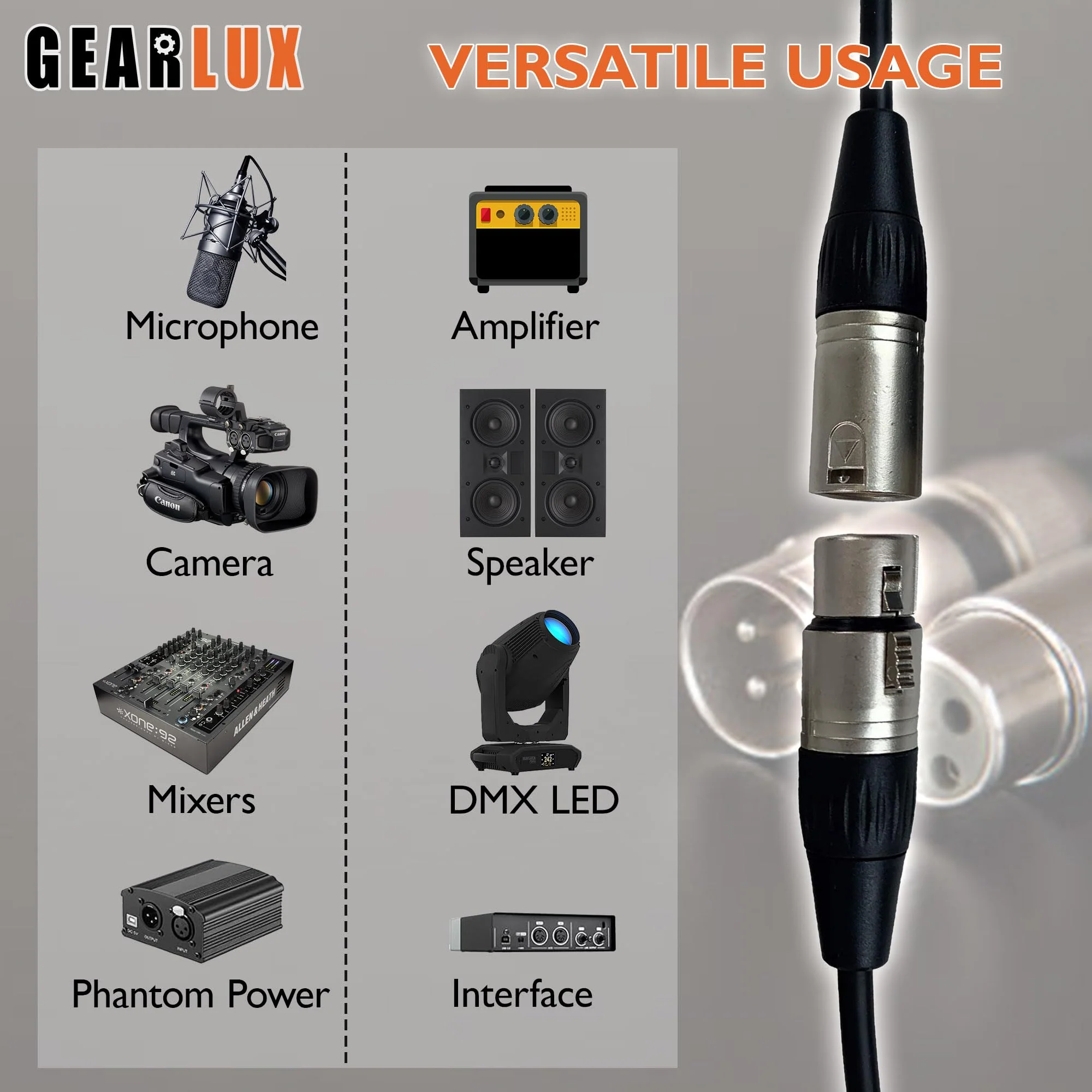 Gearlux XLR Microphone Cable, Fully Balanced, Male to Female, 25 Feet - 2 Pack 25 Ft - Image 6