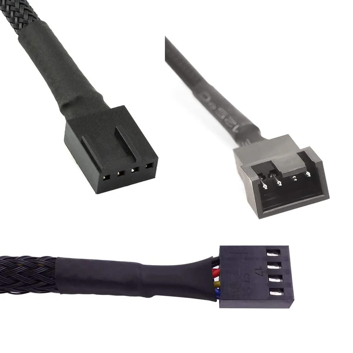 Gebildet 4 x 4 Pin PWM Fan Extension, Power Cable, Connection Housing, Male to Female, for Computer, Compatible with 4-Pin and 3-Pin PWM Fans (42 cm) PWM (1 to 1) 42 cm - Image 2