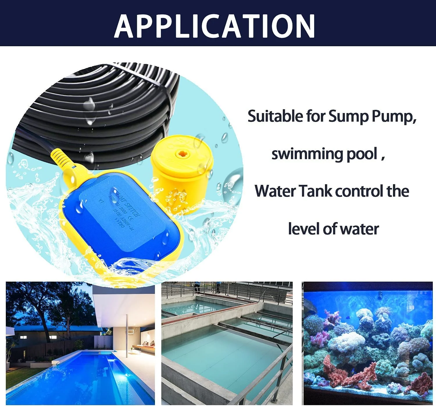Gebildet 4M Cable Type Float Switch Cable Liquid Water Level Regulator Sensor Septic Tank Dirty Water Pump Water Tank - Image 5
