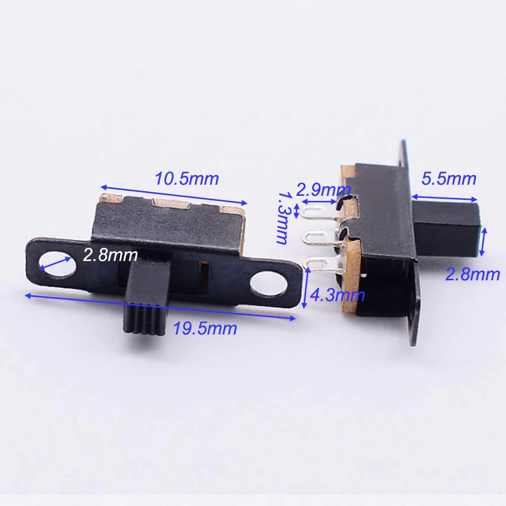 Gebildet Mini Toggle Switch SPDT Slide Switch 0.5 A 50 V DC 3 Pin 2 Positions Panel Slide Switch ON/ON Micro Miniature Locking SS-12F15 Pack of 50 E1114 - Image 5