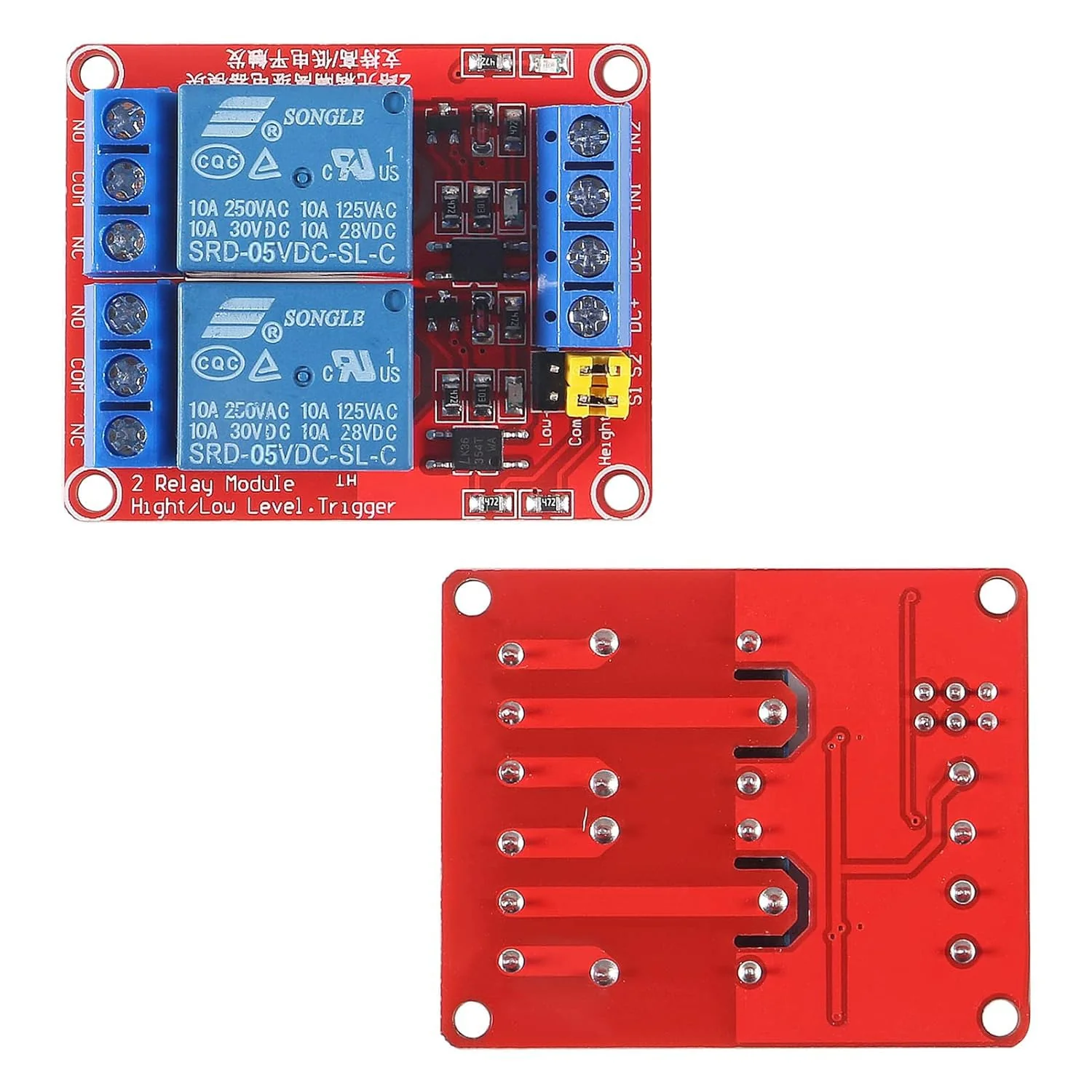 Gebildet Pack of 2 DC 5V 2 Channel Relay Module Boards Shield with Optocoupler Isolation, Supports High or Low Level Compatible Development Board Trigger 5 V 2-way - Image 2