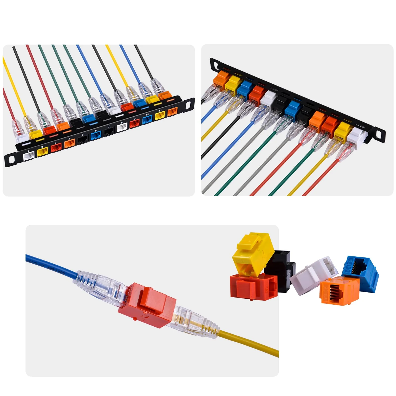 GeeekPi 10" 0.5U-12-Port Blank Keystone Patch Panel with Cat6 RJ45 Keystone Socket for DeskPi RackMate T0/T1/T2 Network Cabinets/Server Rack - Image 7