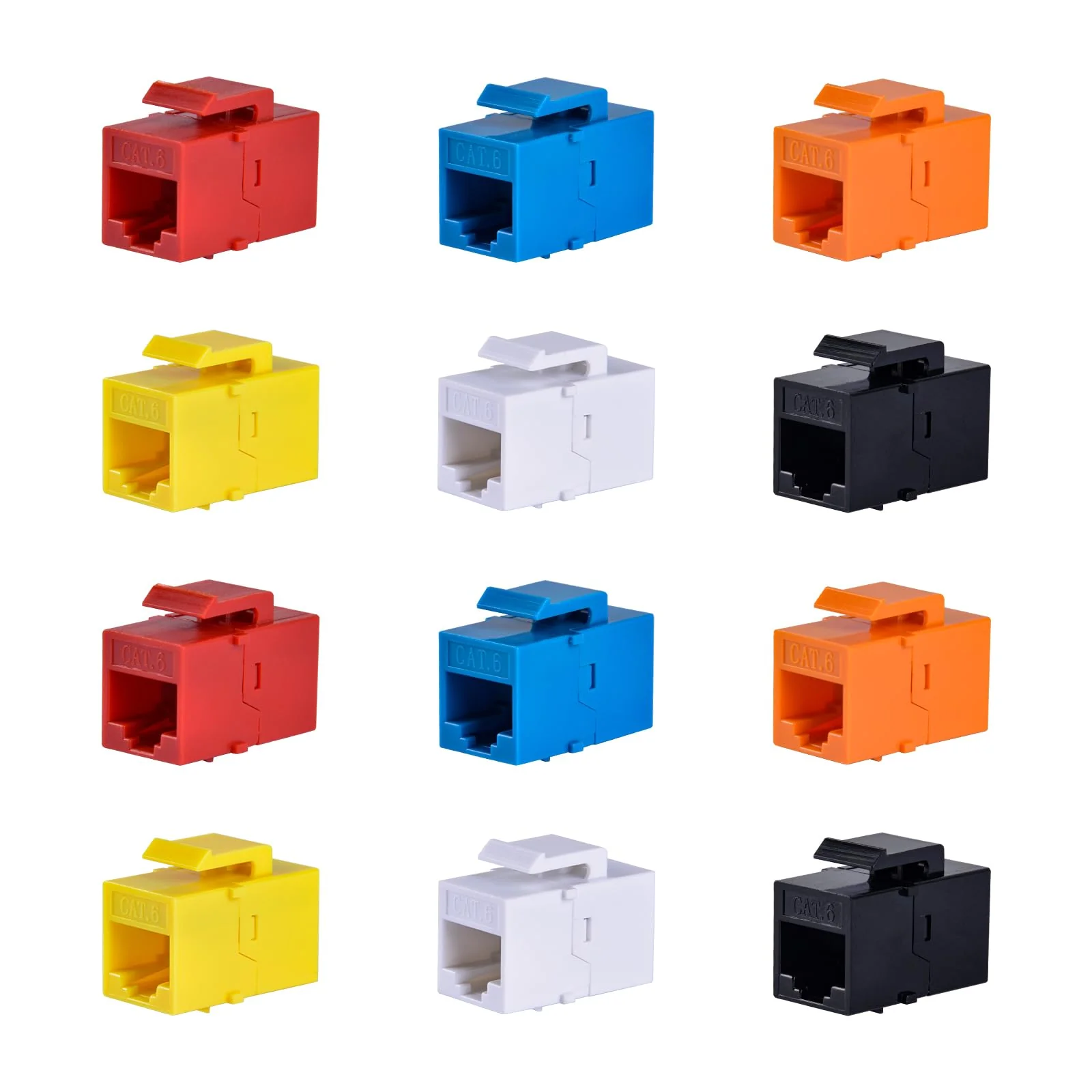 GeeekPi 12-Pack Cat6 RJ45 Keystone Jack Insert, Ethernet Keystone Jack for Patch Panel, Multicolor - Image 8