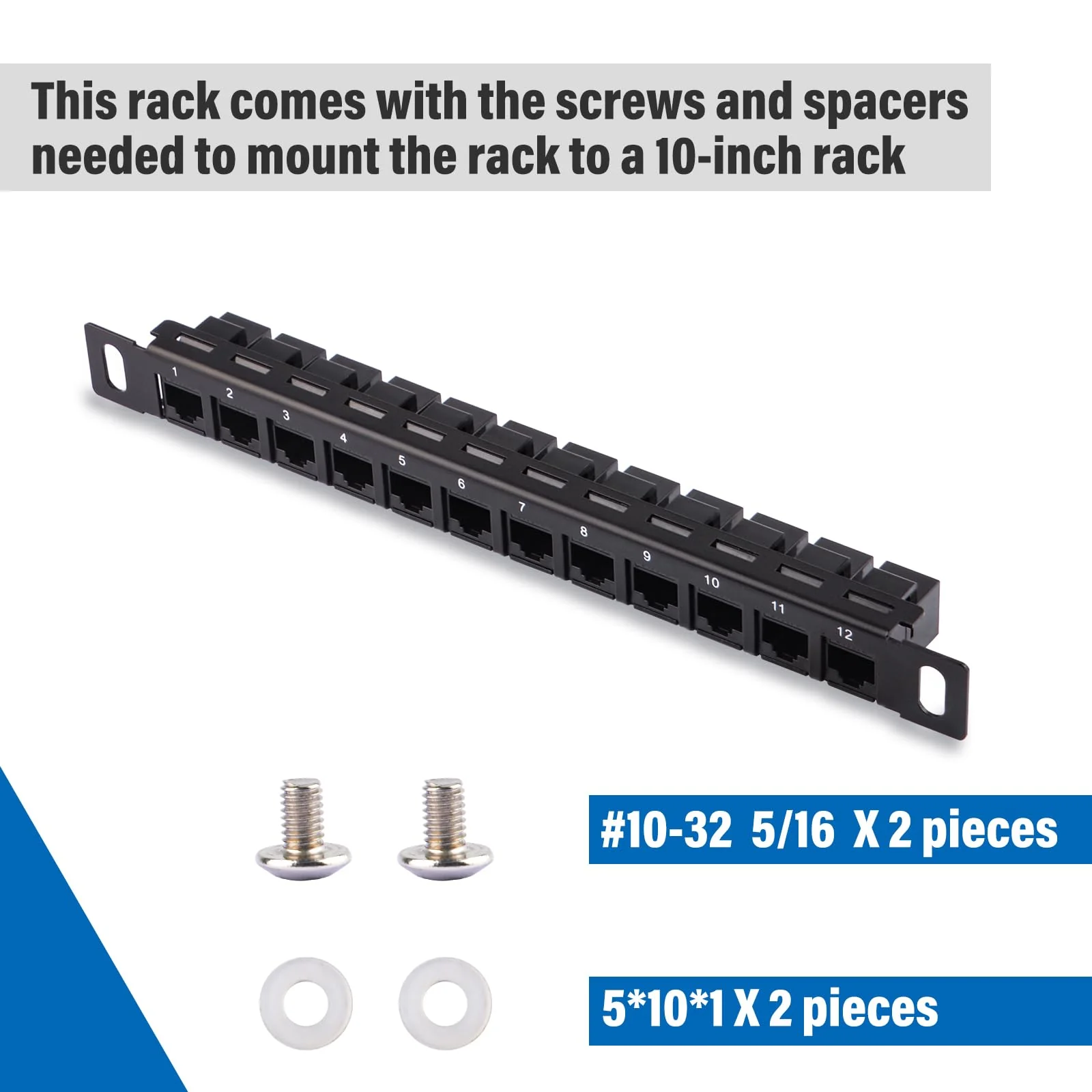 GeeekPi 12 Port Patch Panel, 0.5U CAT6 Network Patch Panel for DeskPi RackMate T1/T0/T2 Rackmount and 10 Inch Server Rack/Network Cabinet - Image 6